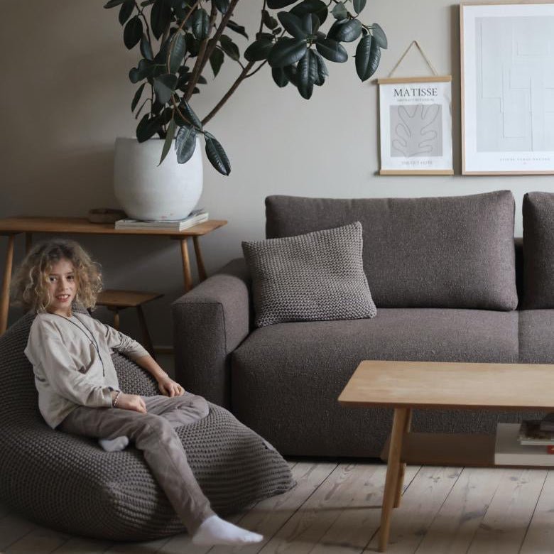 Image of Knitted bean bag | MOCHA