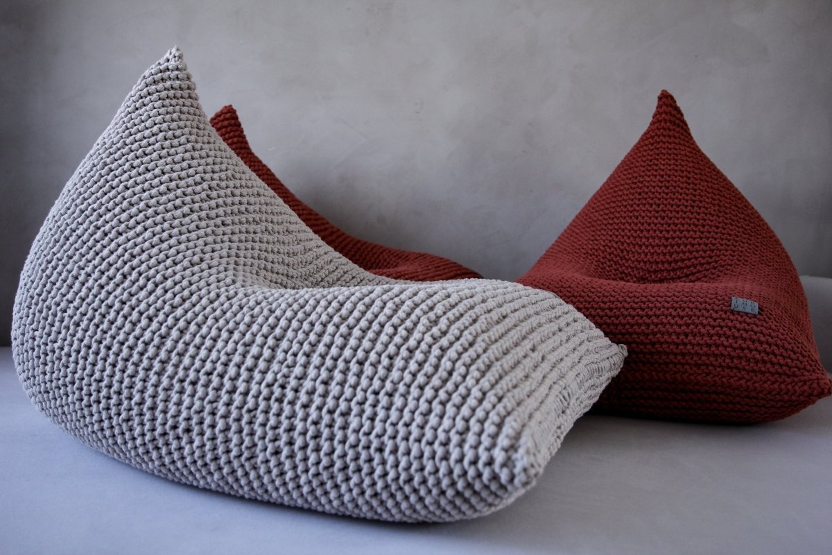 Image of Knitted bean bag | OATMEAL