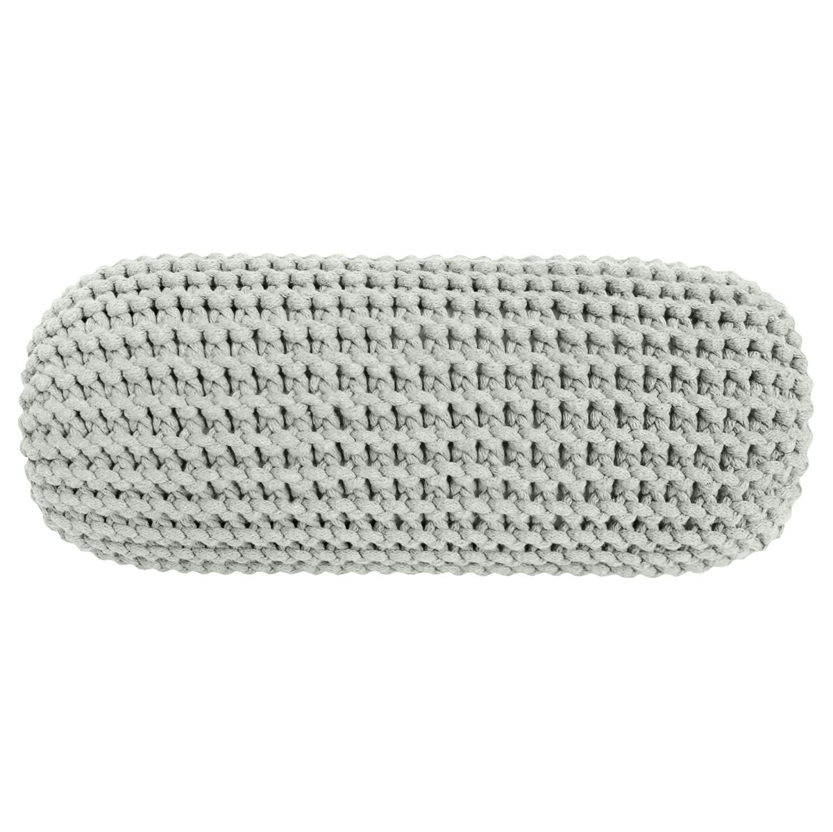 Image of Knitted bolster cushion | LIGHT OLIVE