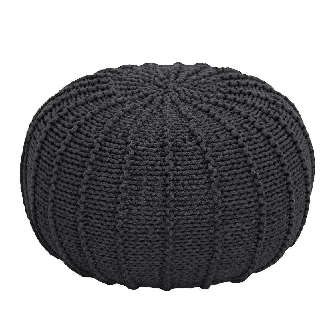 Image of Knitted pouffe | CHARCOAL