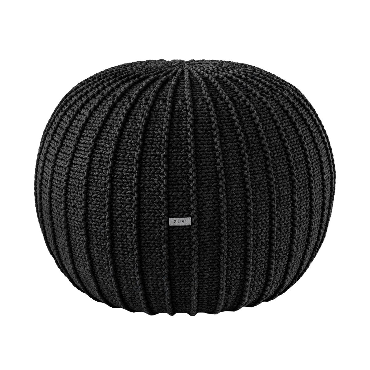 Image of Knitted pouffe | CHARCOAL