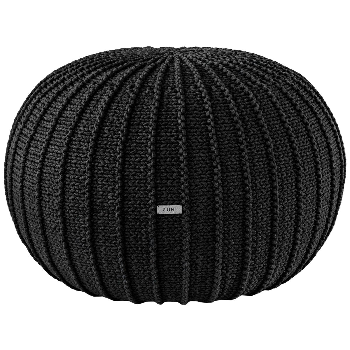 Image of Knitted pouffe | CHARCOAL
