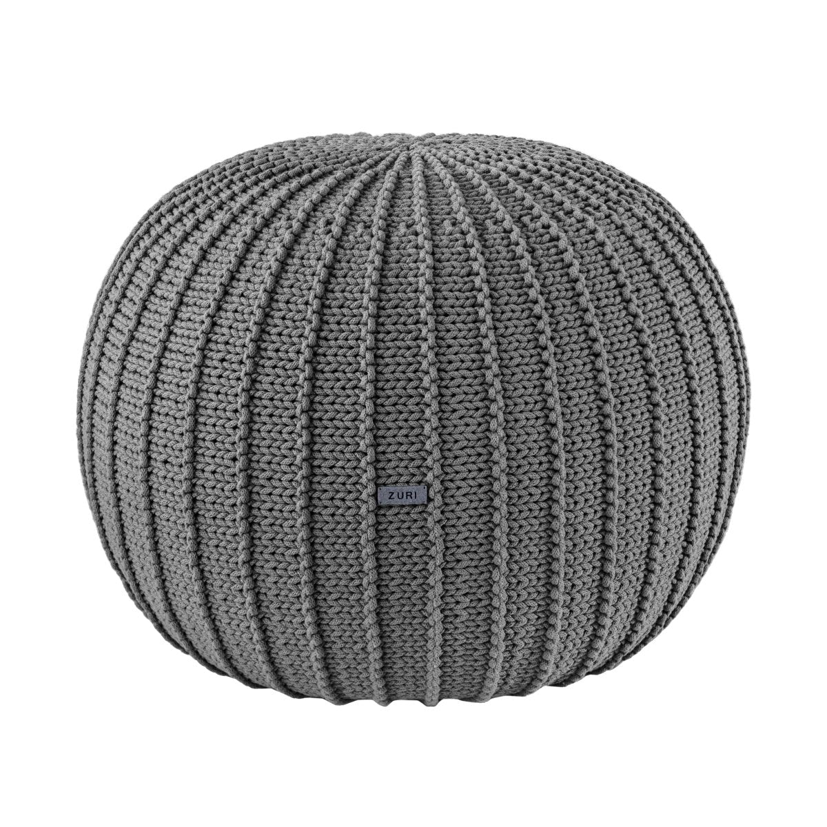 Image of Knitted pouffe | DARK GREY