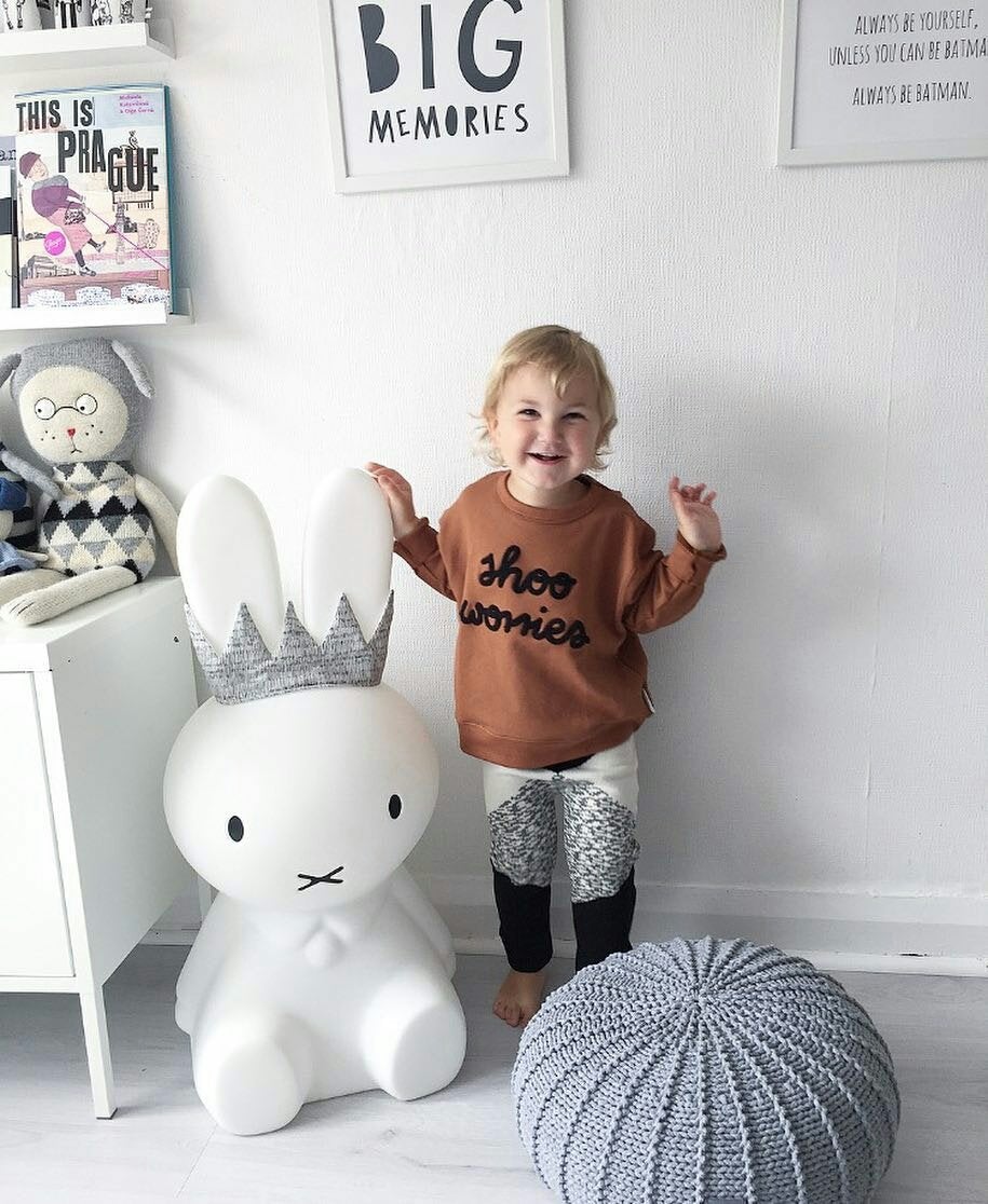 Image of Knitted pouffe | DARK GREY
