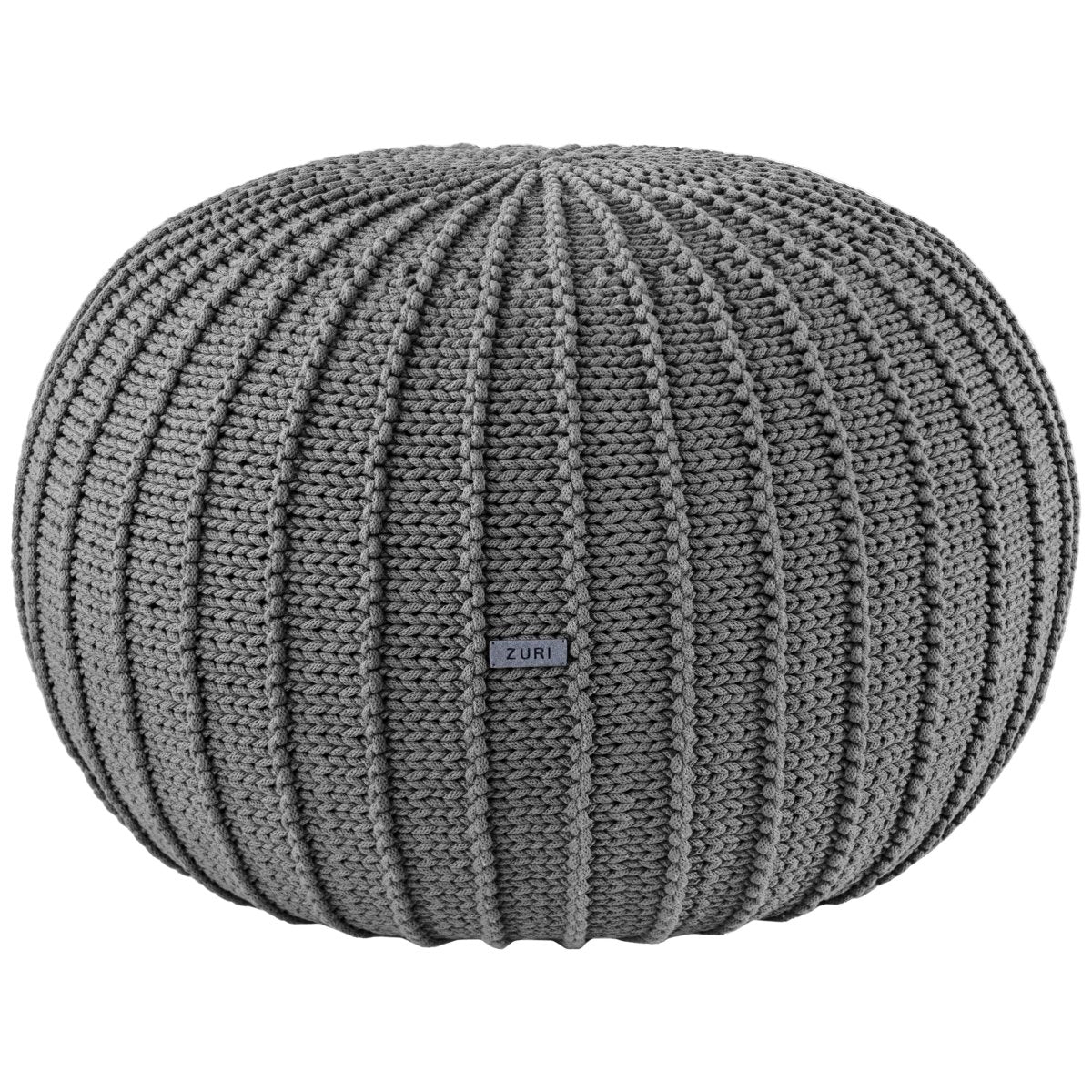 Image of Knitted pouffe | DARK GREY