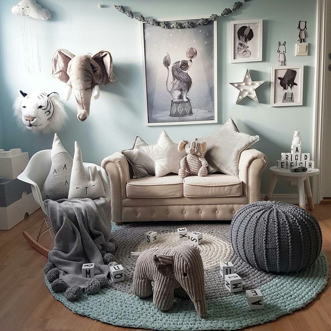 Image of Knitted pouffe | DARK GREY