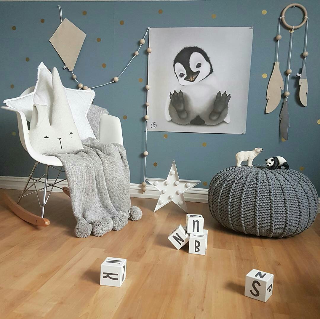 Image of Knitted pouffe | DARK GREY