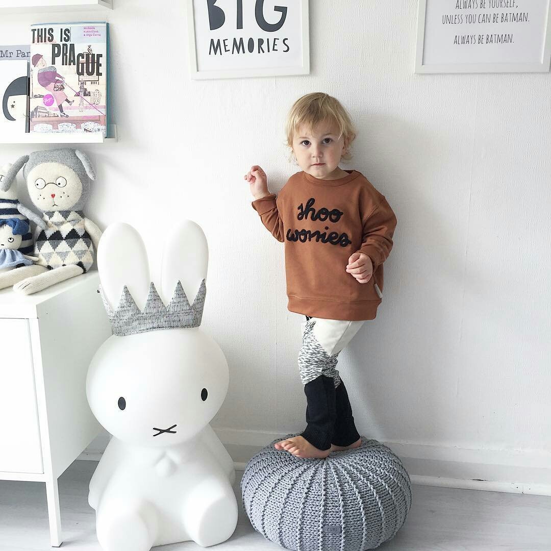 Image of Knitted pouffe | DARK GREY