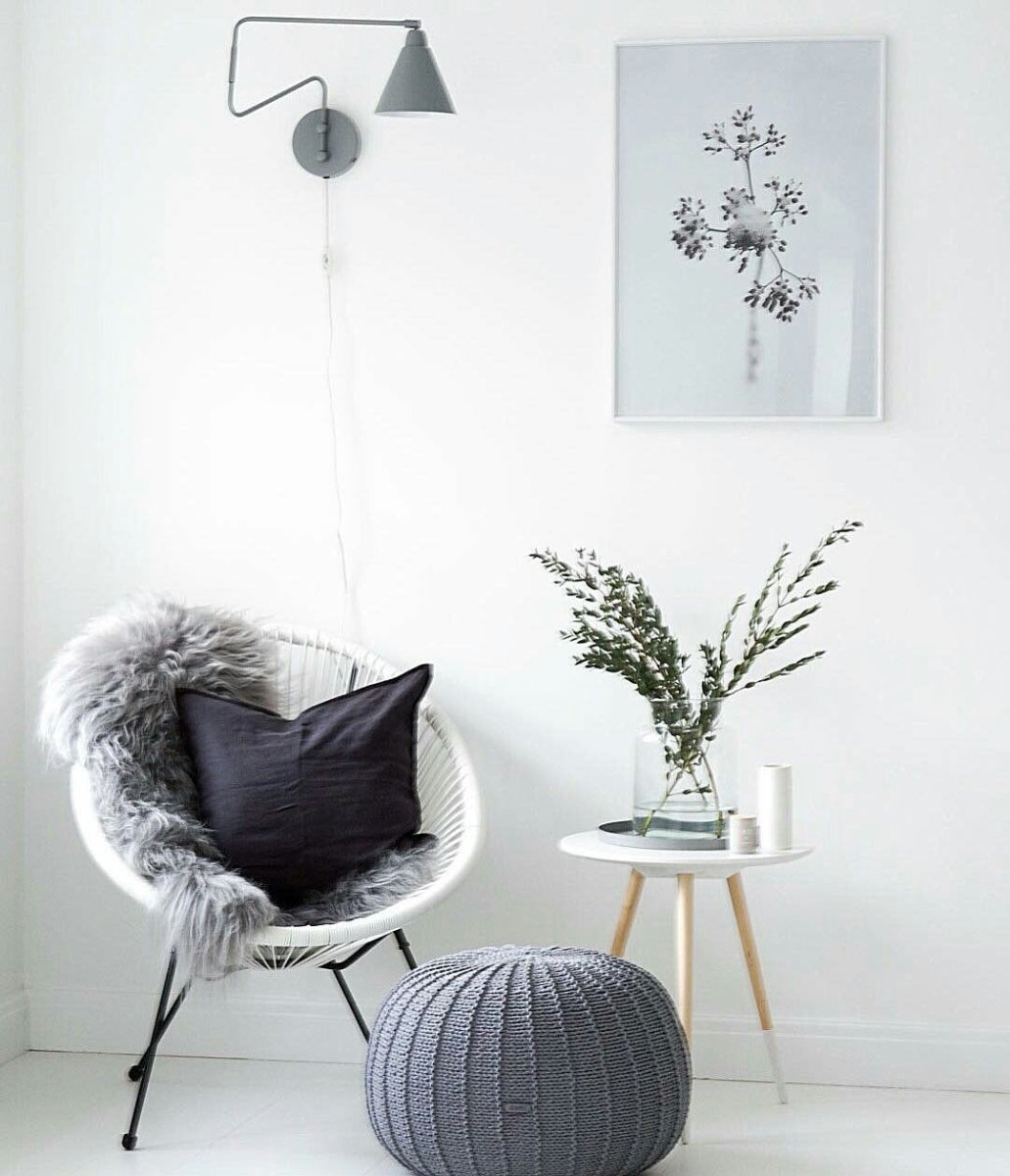 Image of Knitted pouffe | DARK GREY