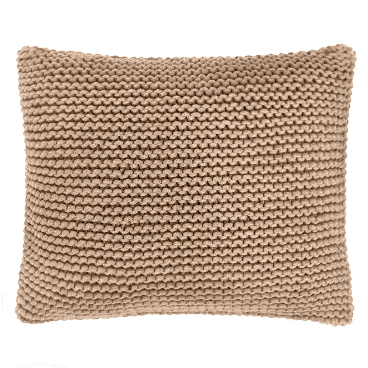Image of Knitted square cushion | CARAMEL
