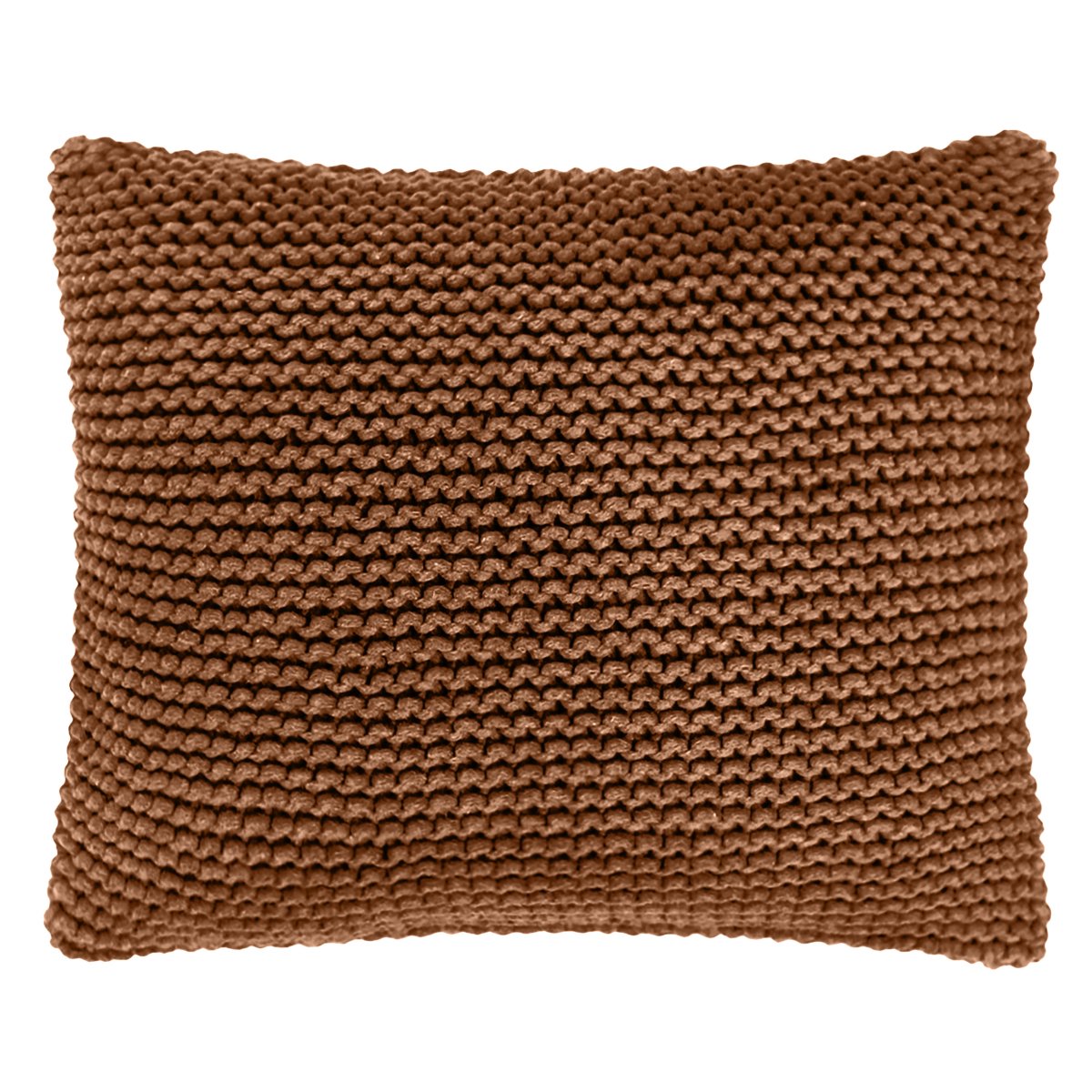 Image of Knitted square cushion | CINNAMON