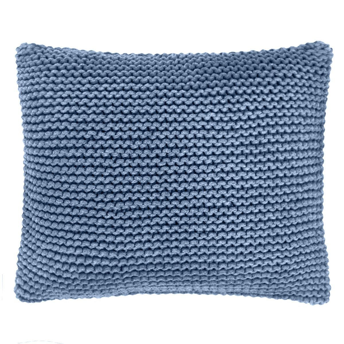 Image of Knitted square cushion | LIGHT DENIM