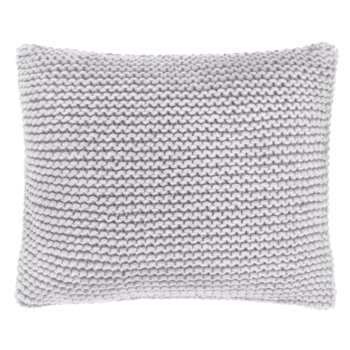 Image of Knitted square cushion | LIGHT GREY