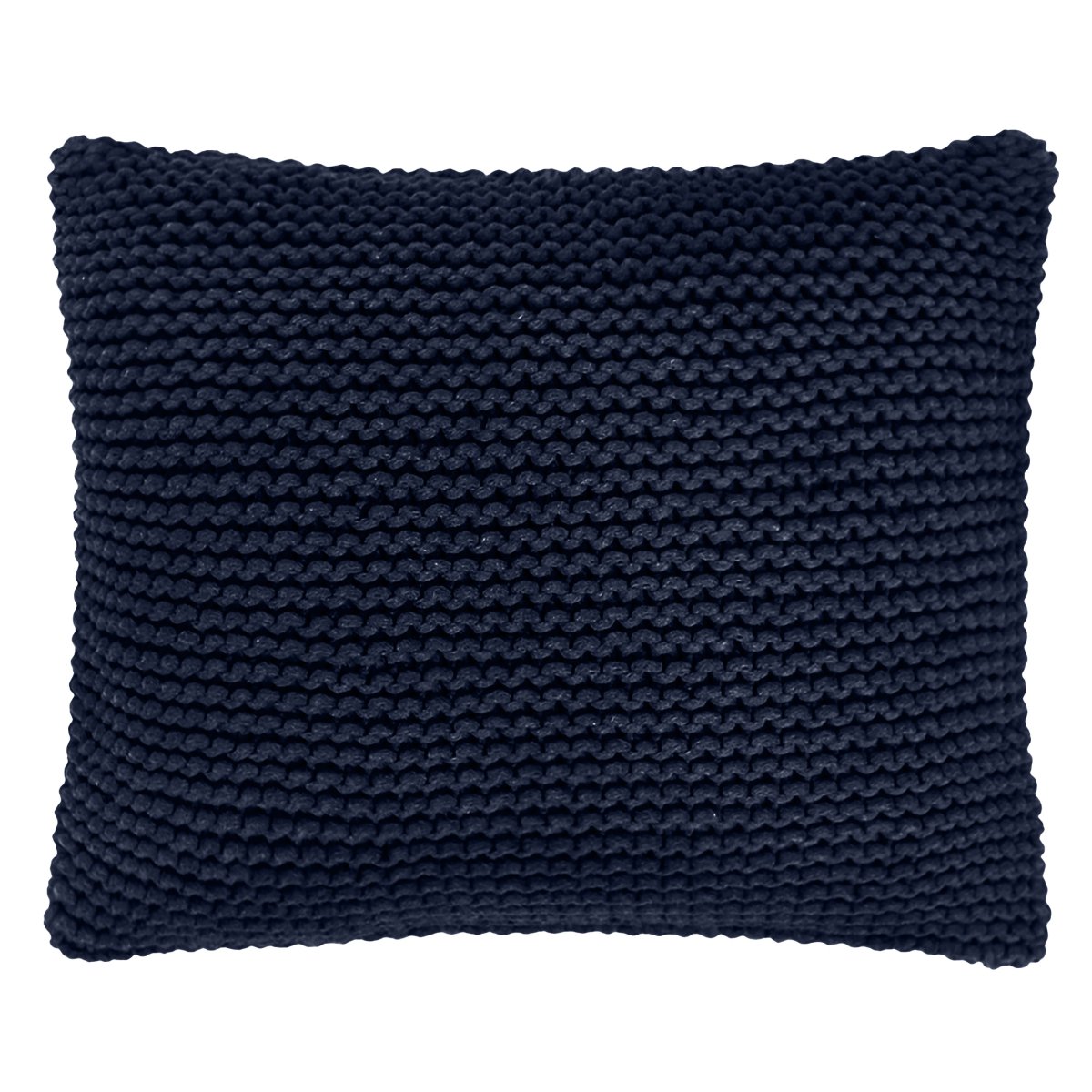 Image of Knitted square cushion | NAVY BLUE