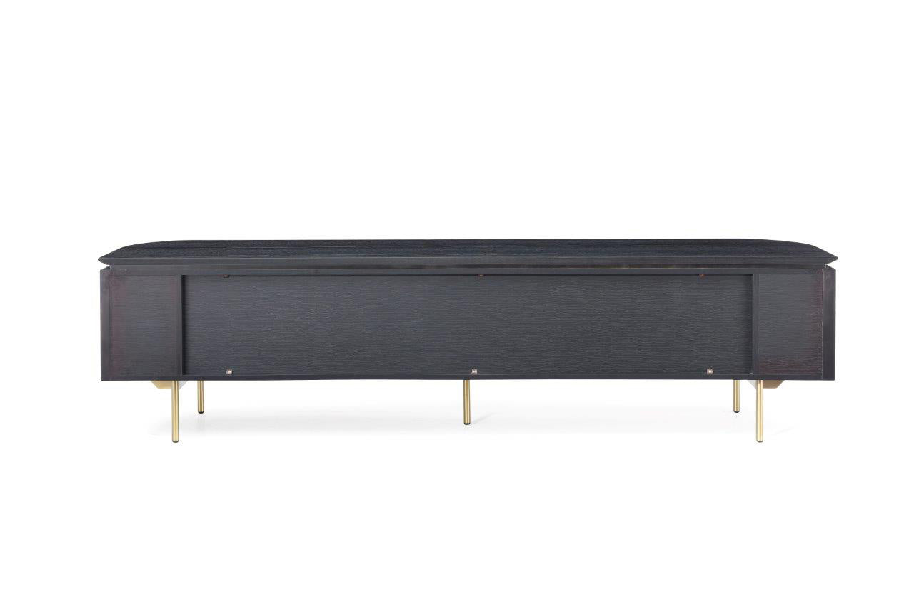 Image of Lantine TV Unit - Black Oak & Brass
