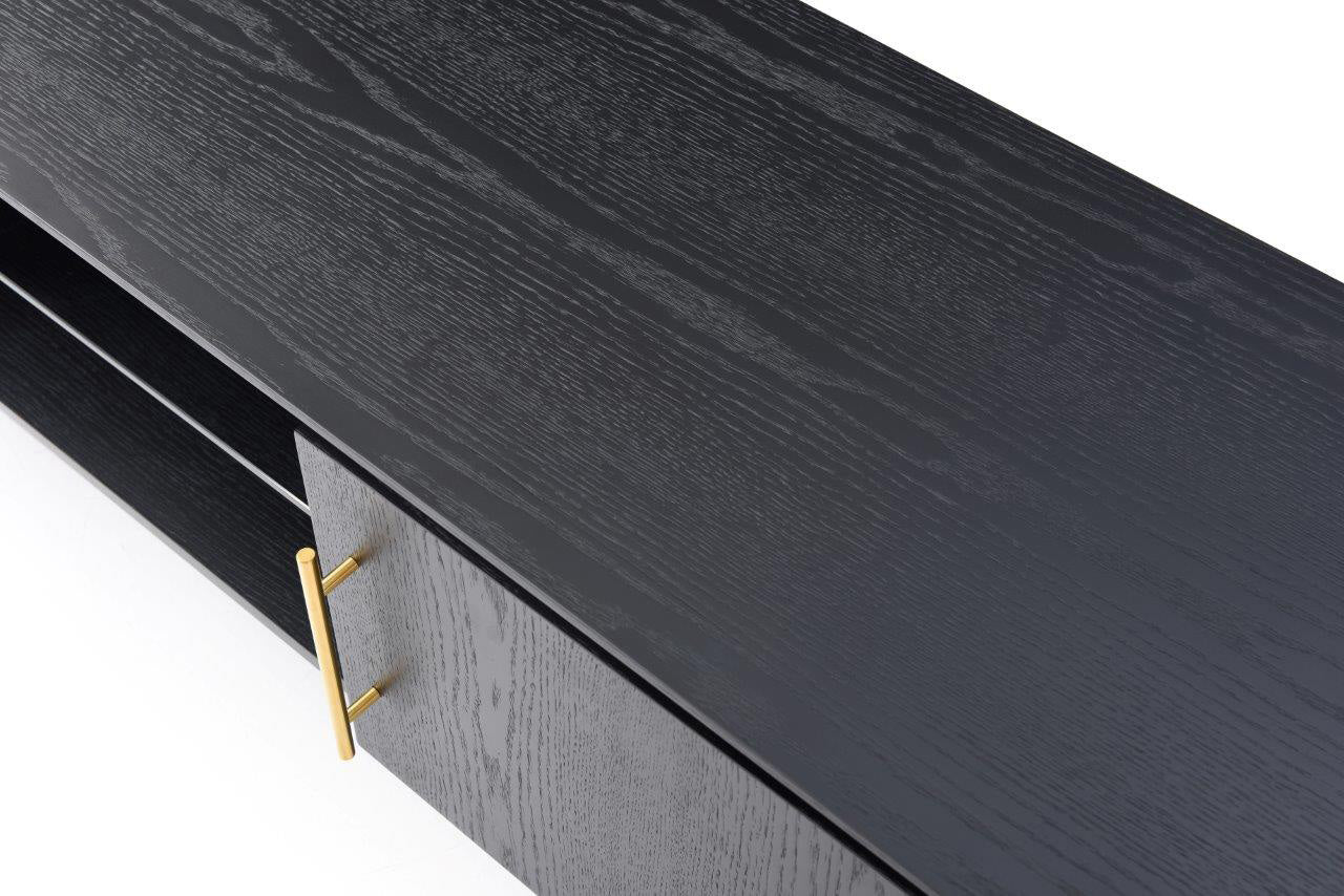 Image of Lantine TV Unit - Black Oak & Brass