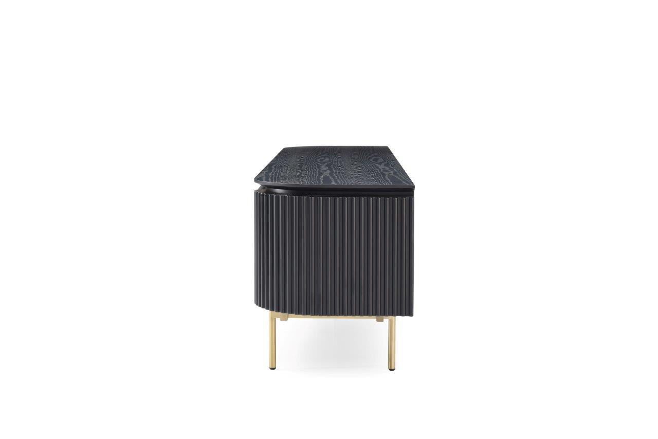 Image of Lantine TV Unit - Black Oak & Brass