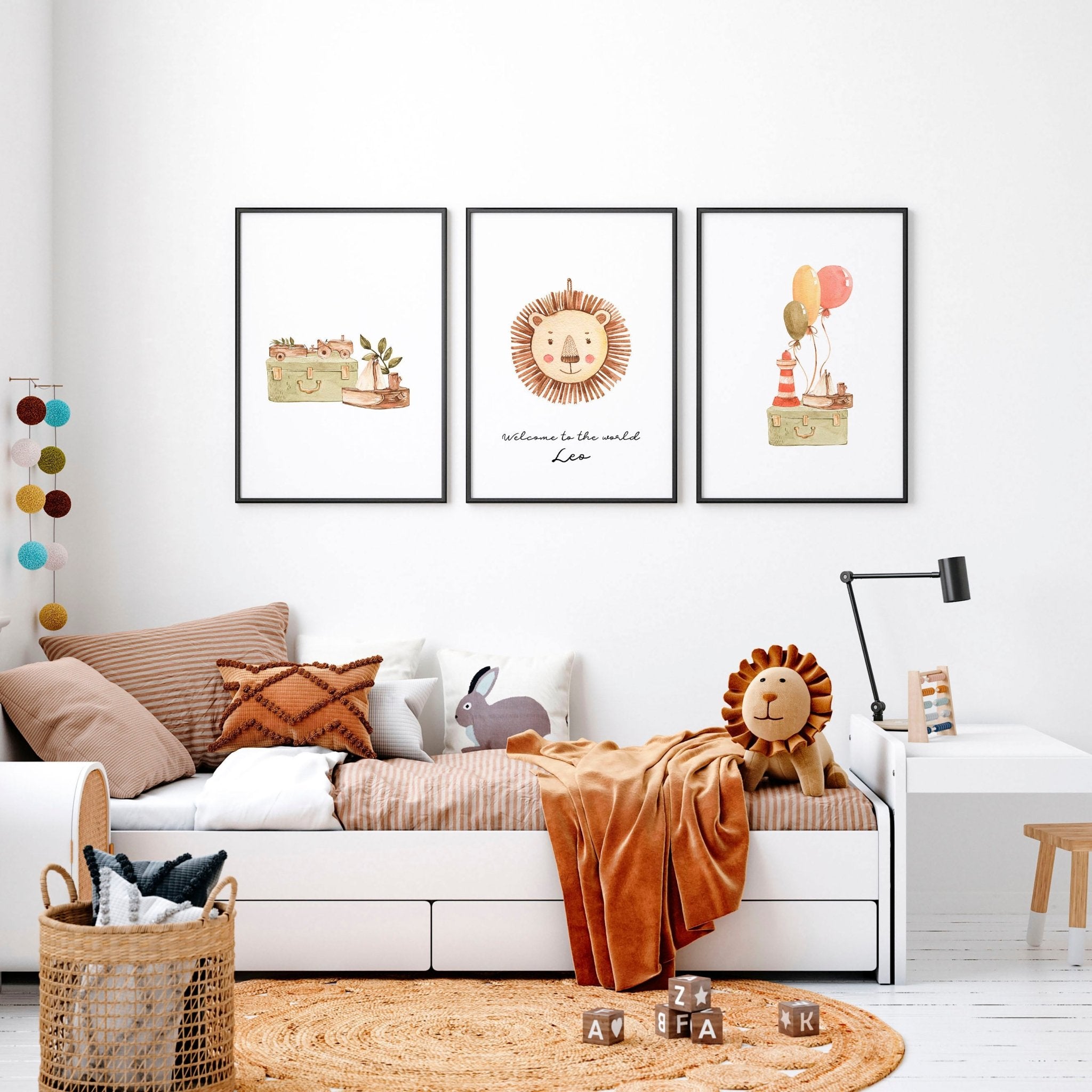Image of Animal wall art for Nursery | set of 3 wall art prints