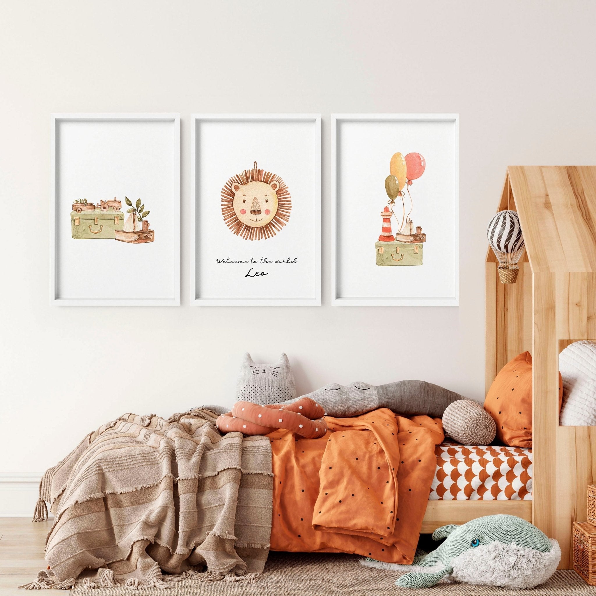 Image of Animal wall art for Nursery | set of 3 wall art prints