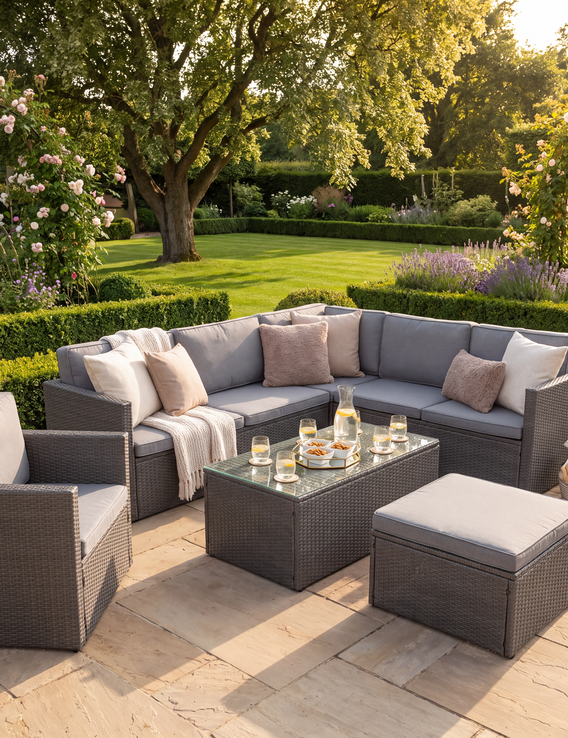 Image of Berlin Corner Modular Lounging Set - Grey
