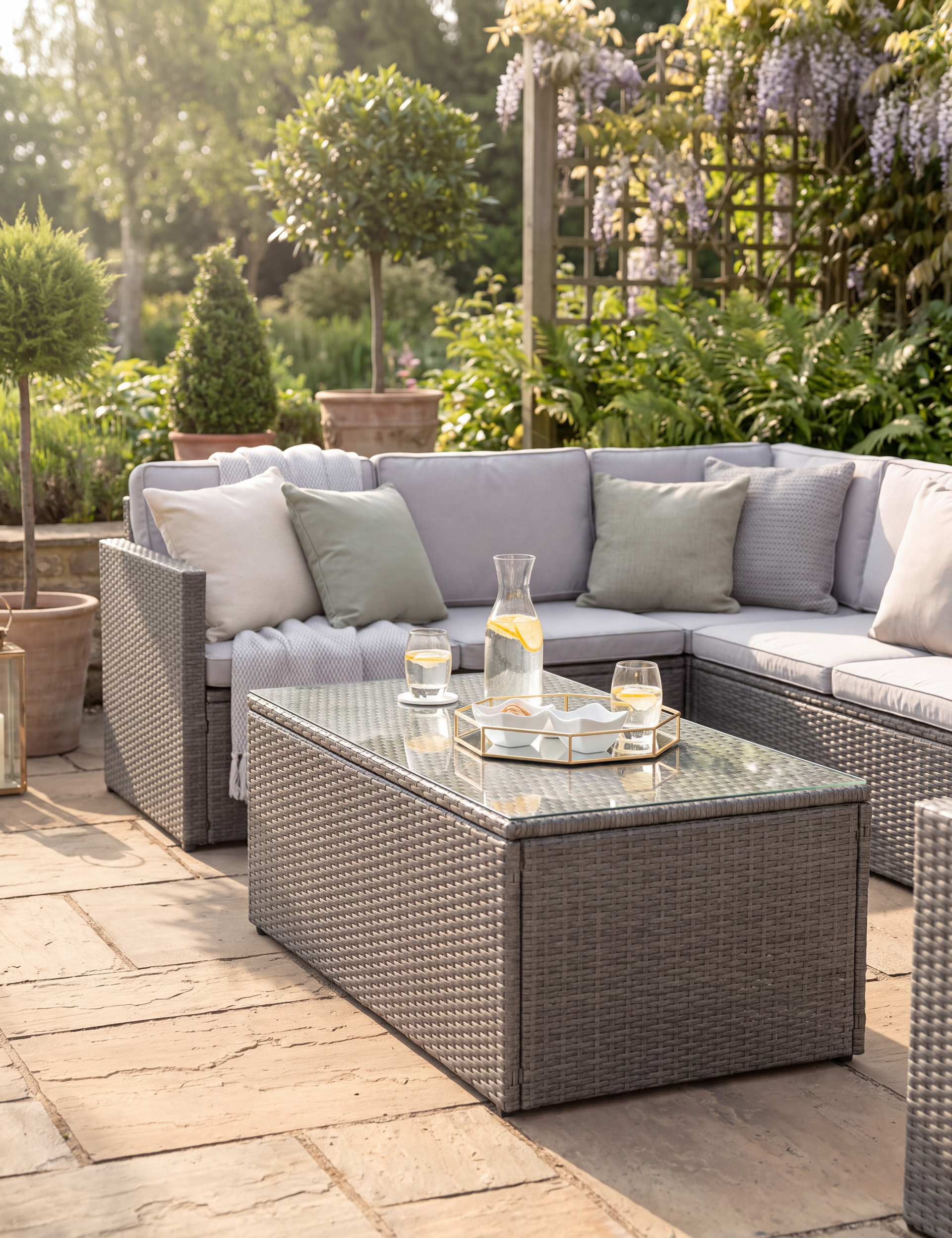 Image of Berlin Corner Modular Lounging Set - Grey