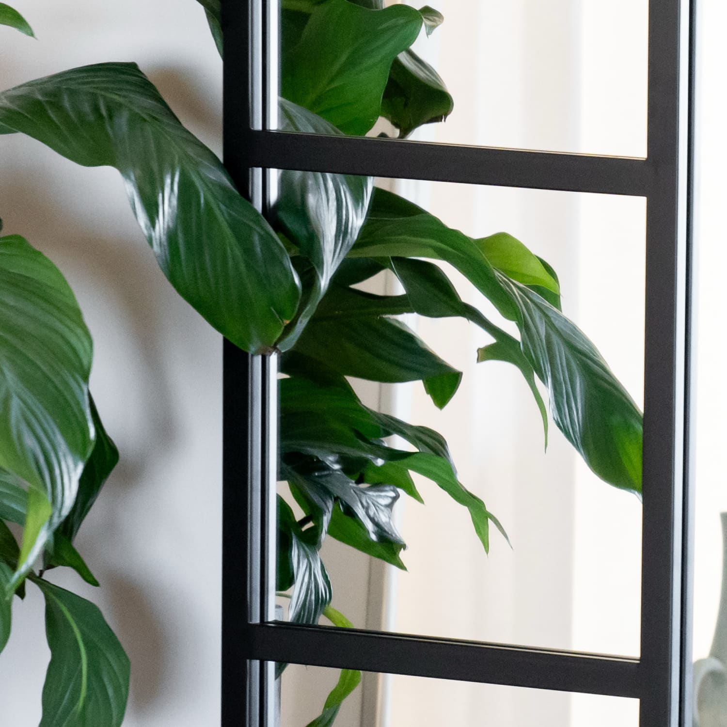 Image of Mio- Full Length Black Metal Arched Window Mirror - 200cm x 120cm
