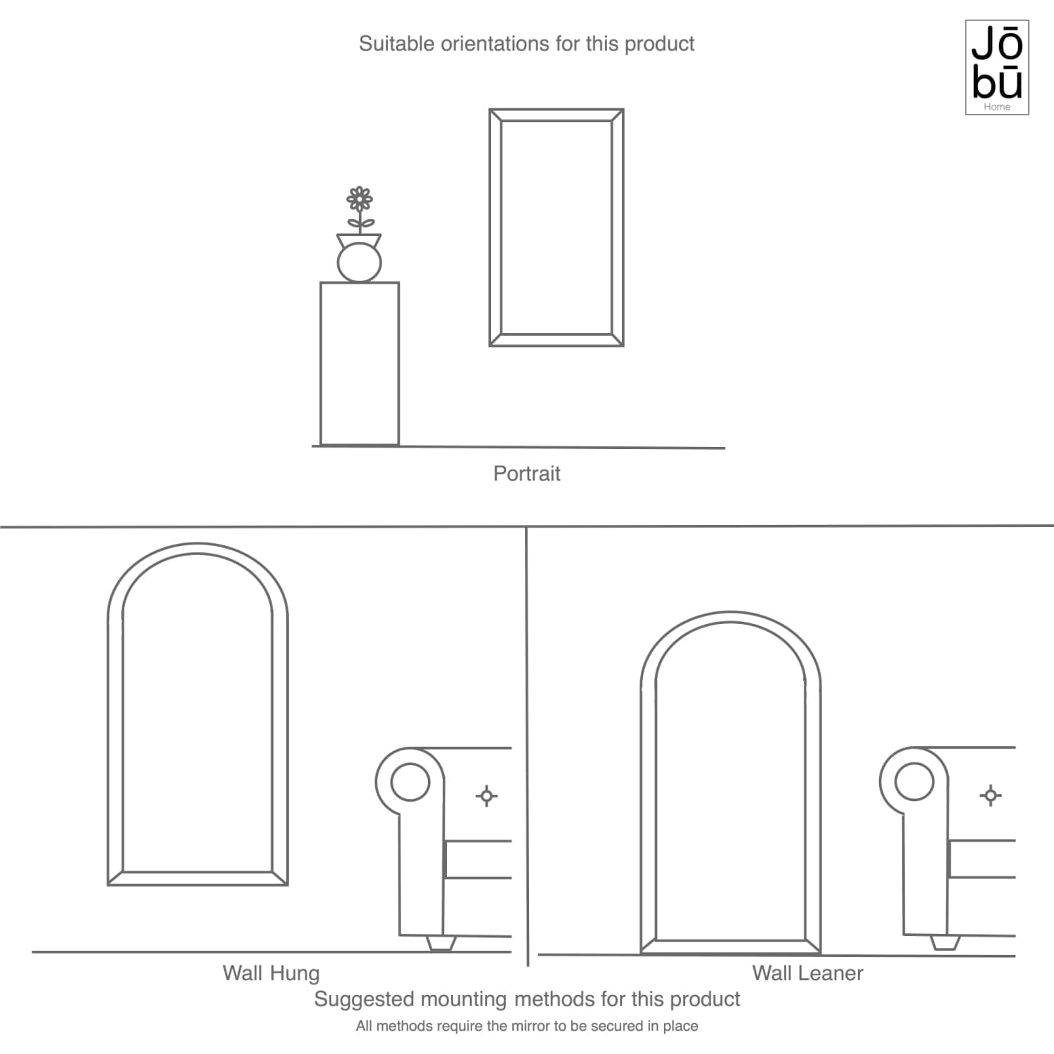 Image of Mio- Full Length Black Metal Arched Window Mirror - 200cm x 120cm