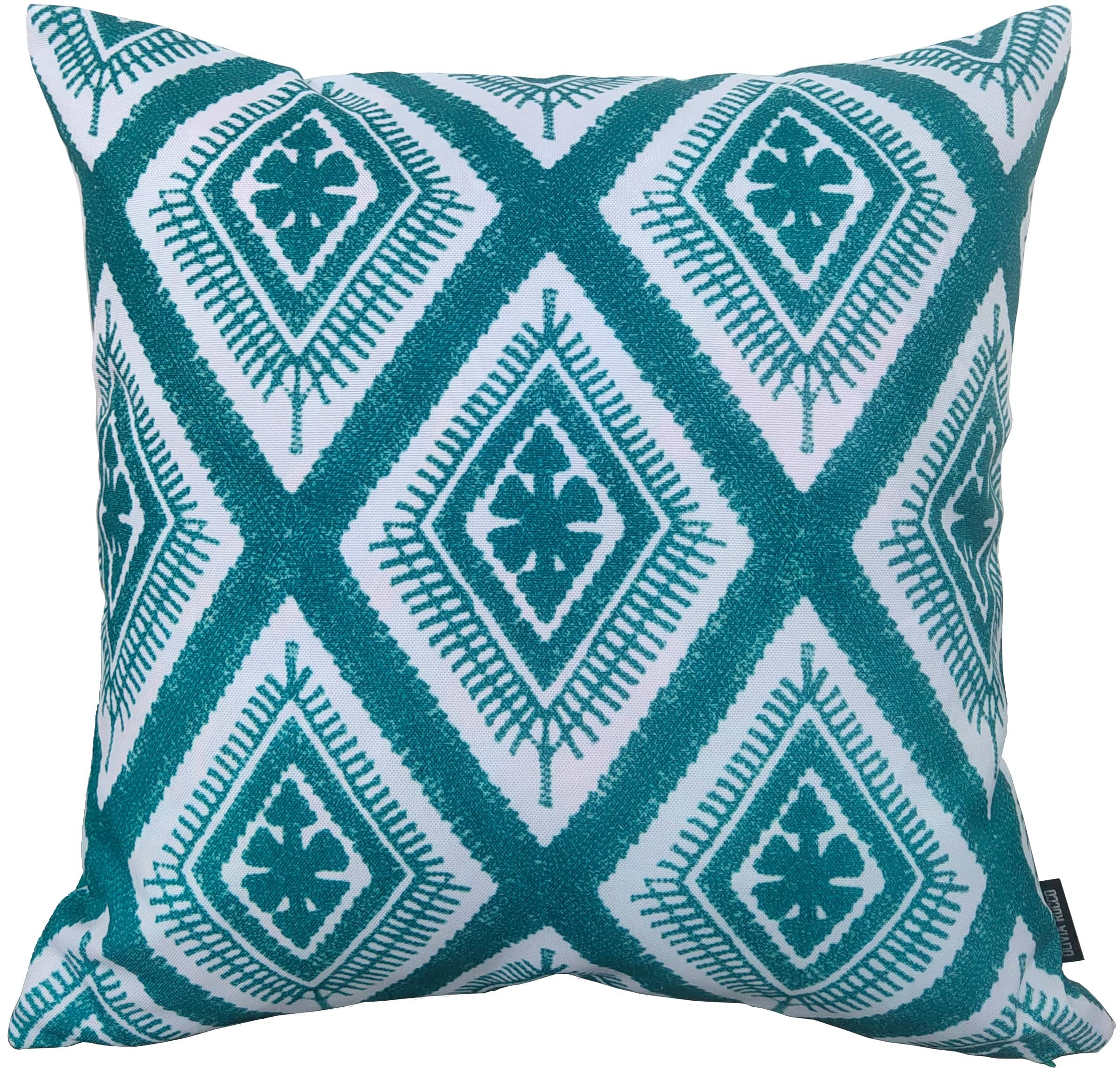 Image of OLIVIA ROCCO Meze Teal Waterproof Cushion Covers 43 x 43 cm Reversible Breathable Indoor