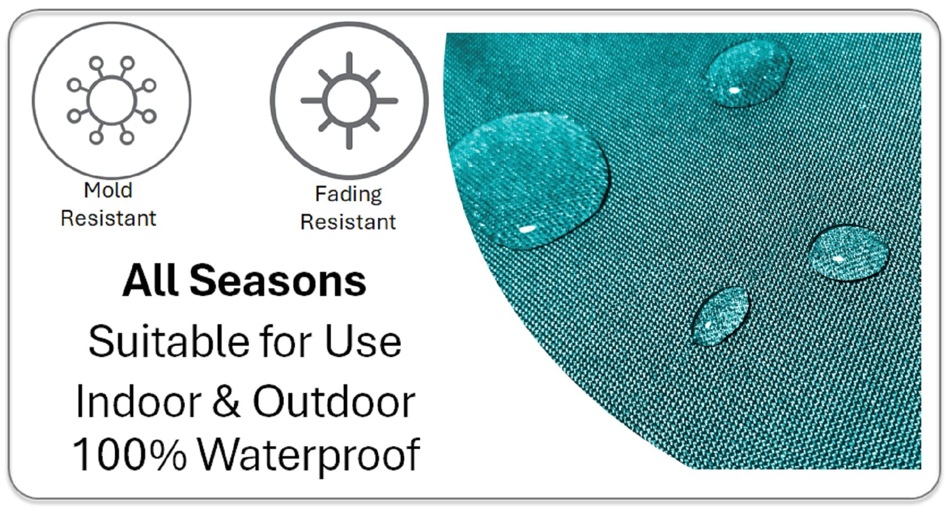 Image of OLIVIA ROCCO Meze Teal Waterproof Cushion Covers 43 x 43 cm Reversible Breathable Indoor