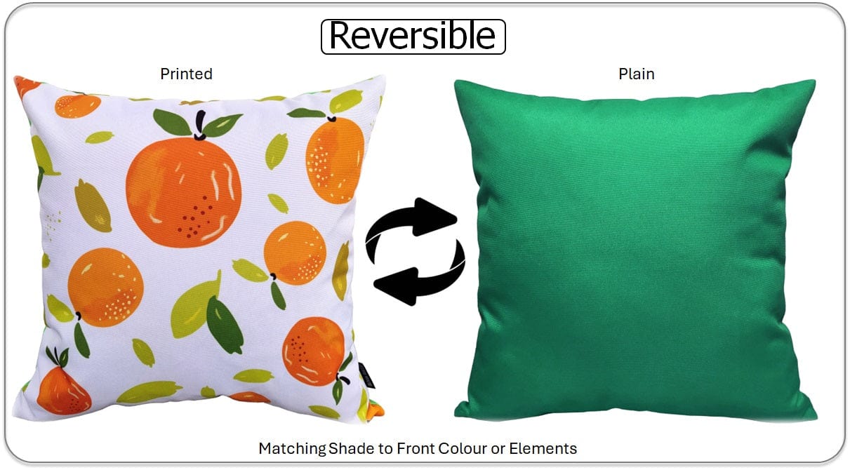 Image of OLIVIA ROCCO Summer Fruits Waterproof Cushion Covers 43 x 43 cm Reversible Indoor Outdoor