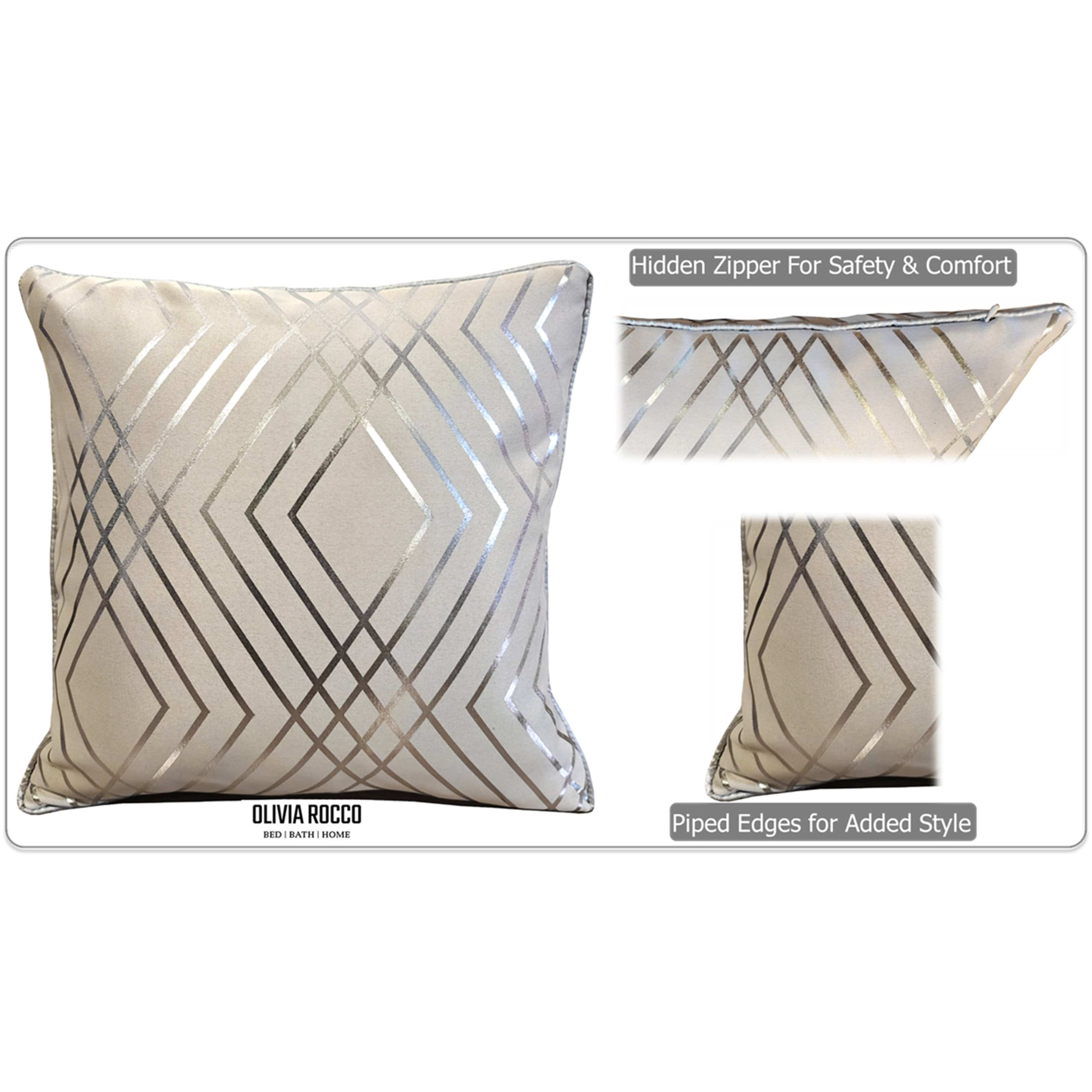 Image of OLIVIA ROCCO Geo Sparkle Cushion Covers 2 Pack Natural For Sofa Bed Chair Lounge