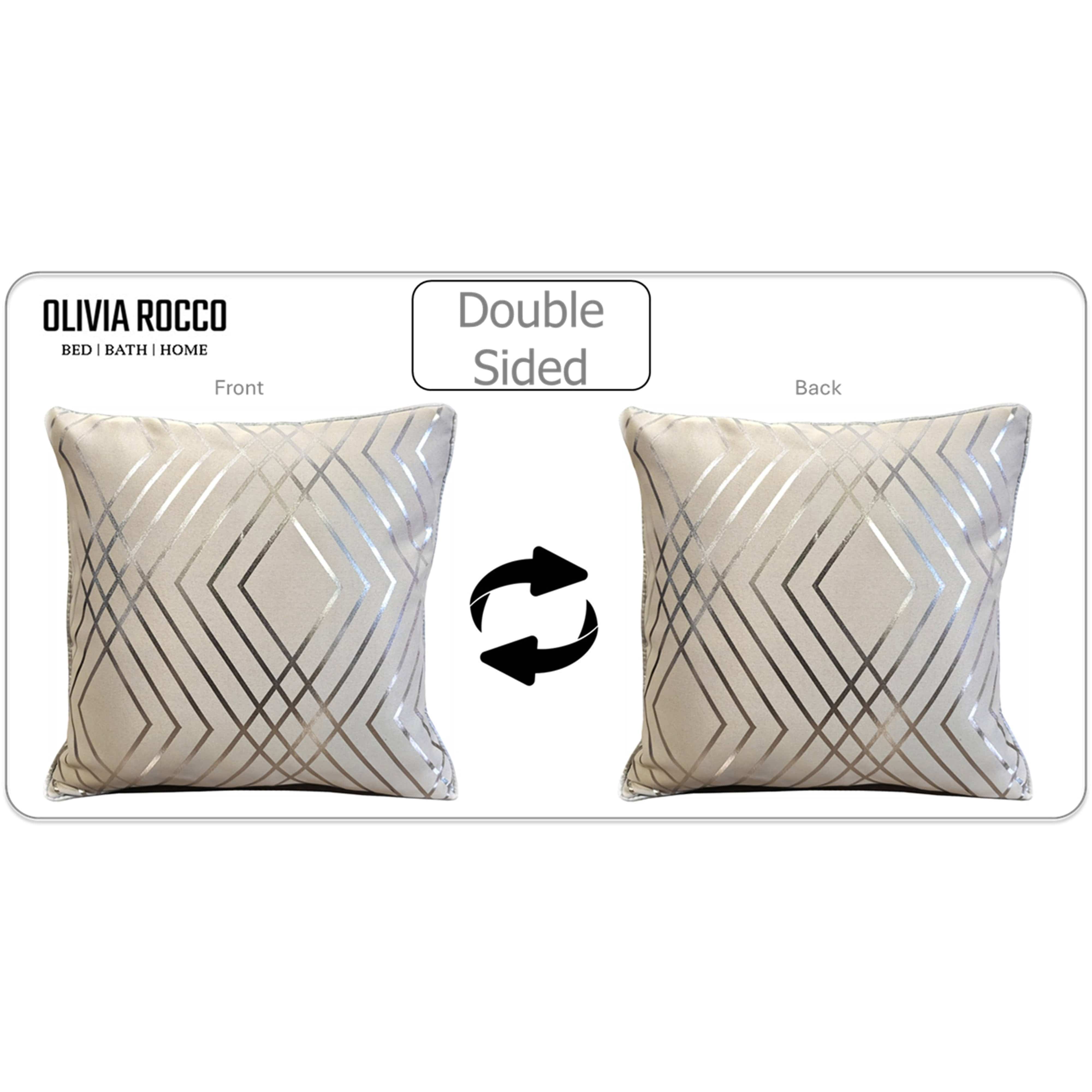 Image of OLIVIA ROCCO Geo Sparkle Cushion Covers 2 Pack Natural For Sofa Bed Chair Lounge