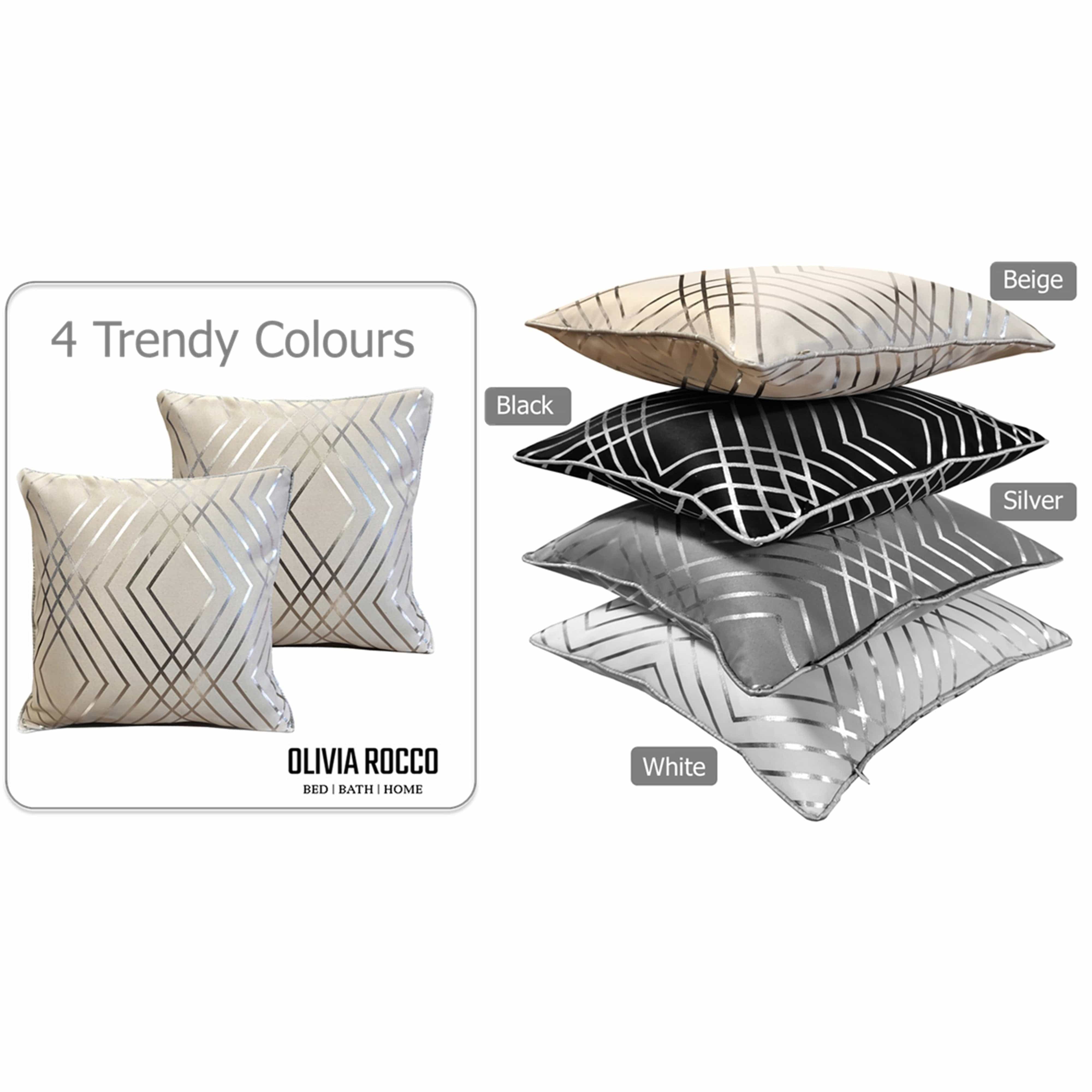 Image of OLIVIA ROCCO Geo Sparkle Cushion Covers 2 Pack Natural For Sofa Bed Chair Lounge