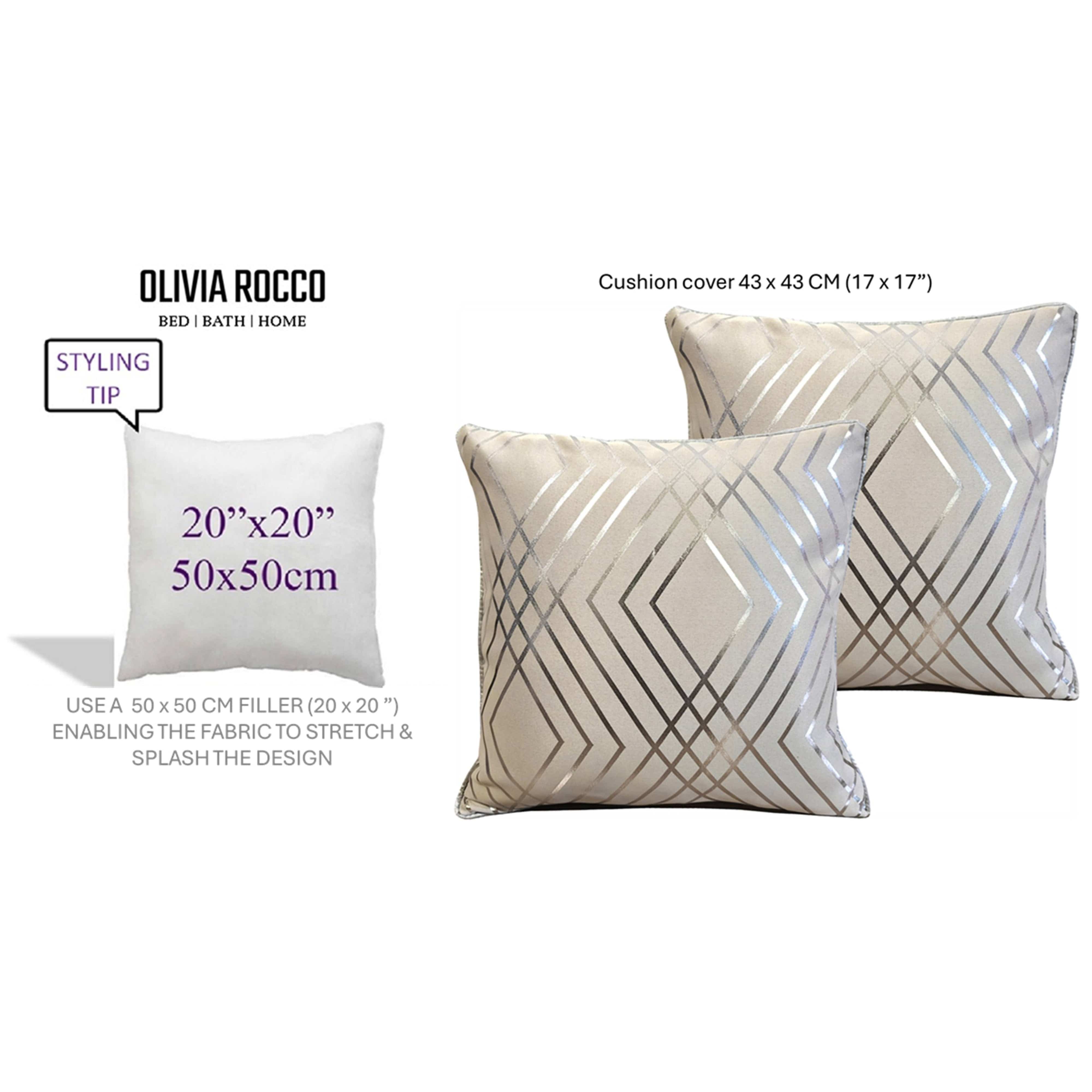 Image of OLIVIA ROCCO Geo Sparkle Cushion Covers 2 Pack Natural For Sofa Bed Chair Lounge
