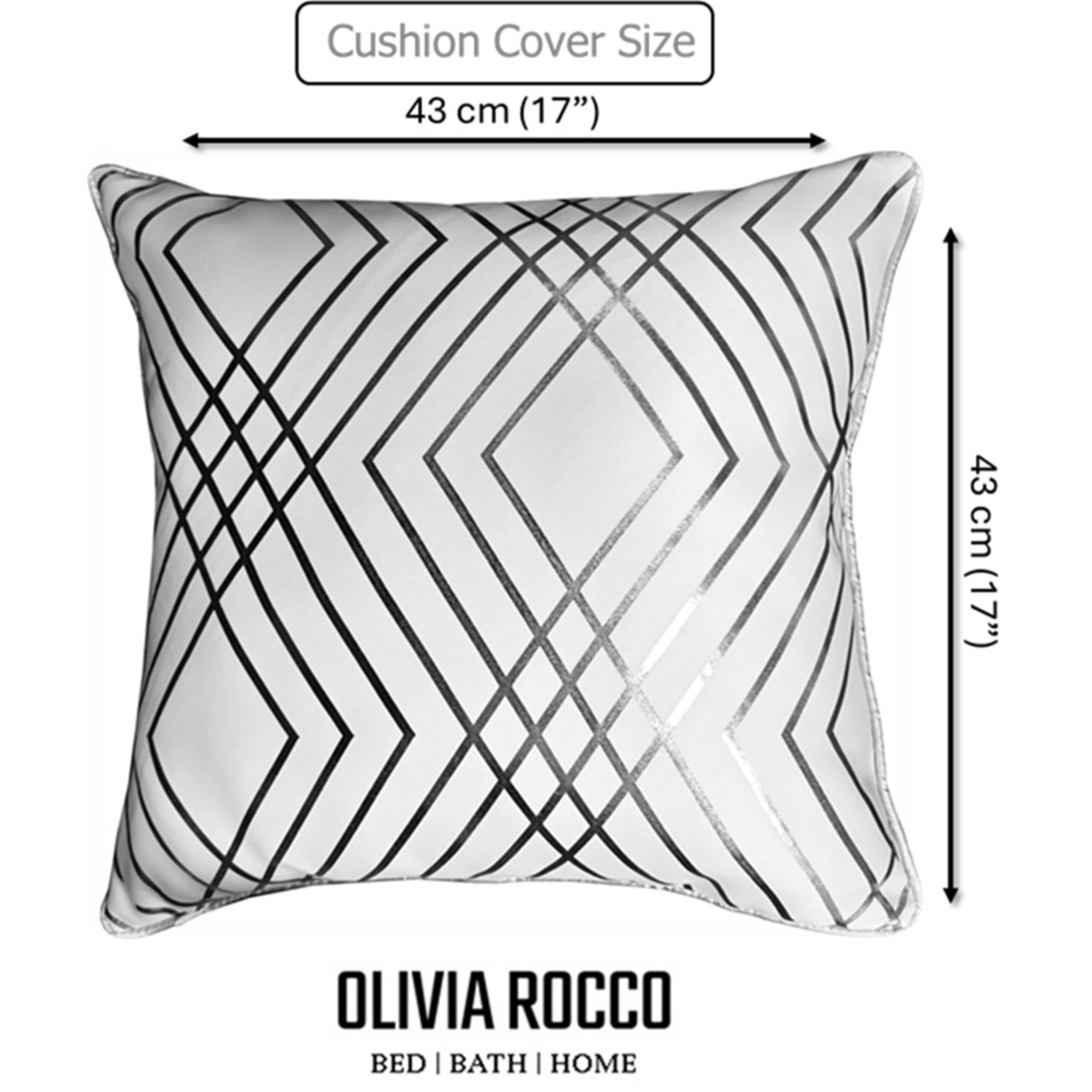 Image of OLIVIA ROCCO Geo Sparkle Cushion Covers 2 Pack Geo White Decorative Pillow Cases For Sofa