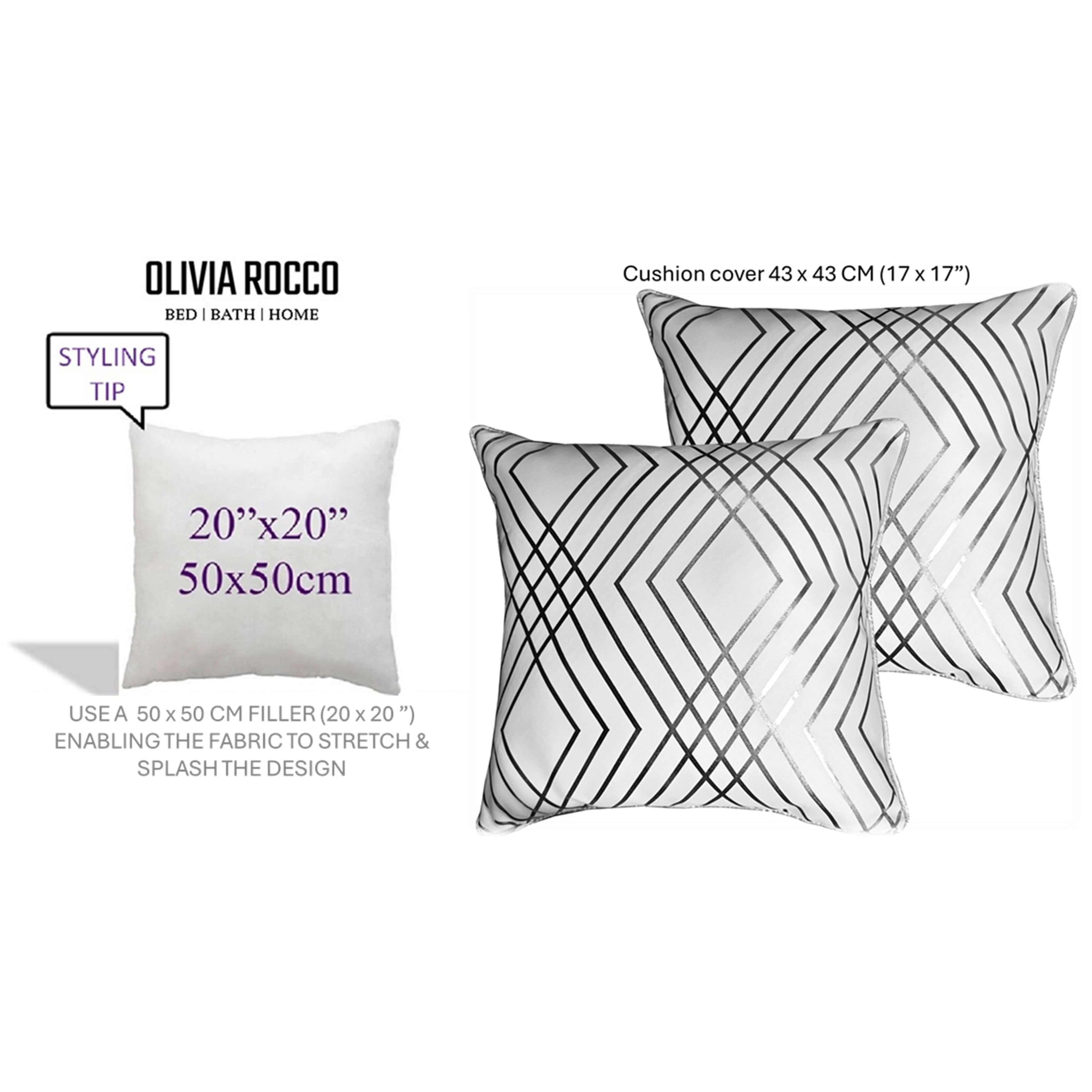 Image of OLIVIA ROCCO Geo Sparkle Cushion Covers 2 Pack Geo White Decorative Pillow Cases For Sofa