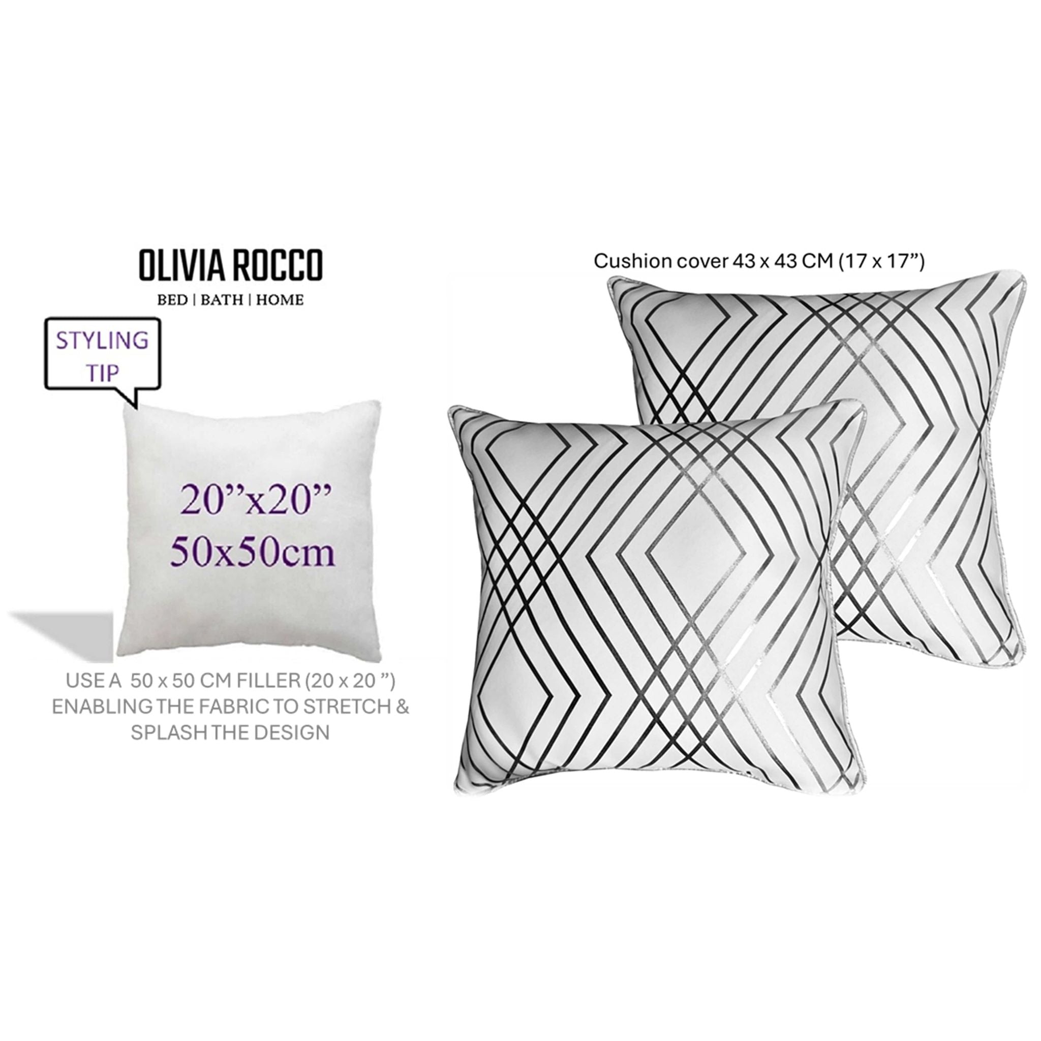 Image of Geo Sparkle Cushion Covers 2 Pack Geo White Decorative Pillow Cases For Sofa
