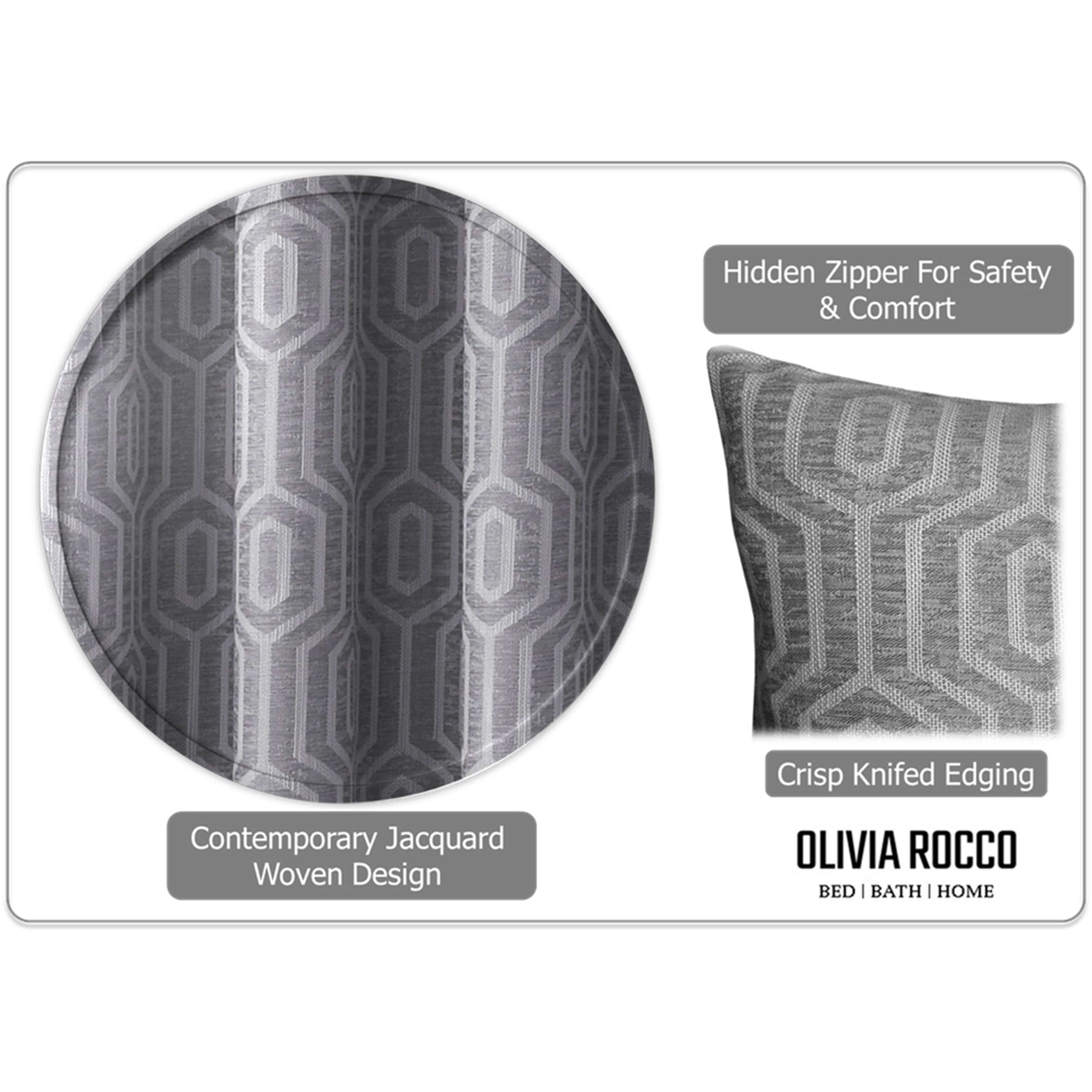 Image of OLIVIA ROCCO Paris Cushion Covers 2 Pack Modern Grey Square Decorative Cushions Super Soft Bedroom Refresh Accent