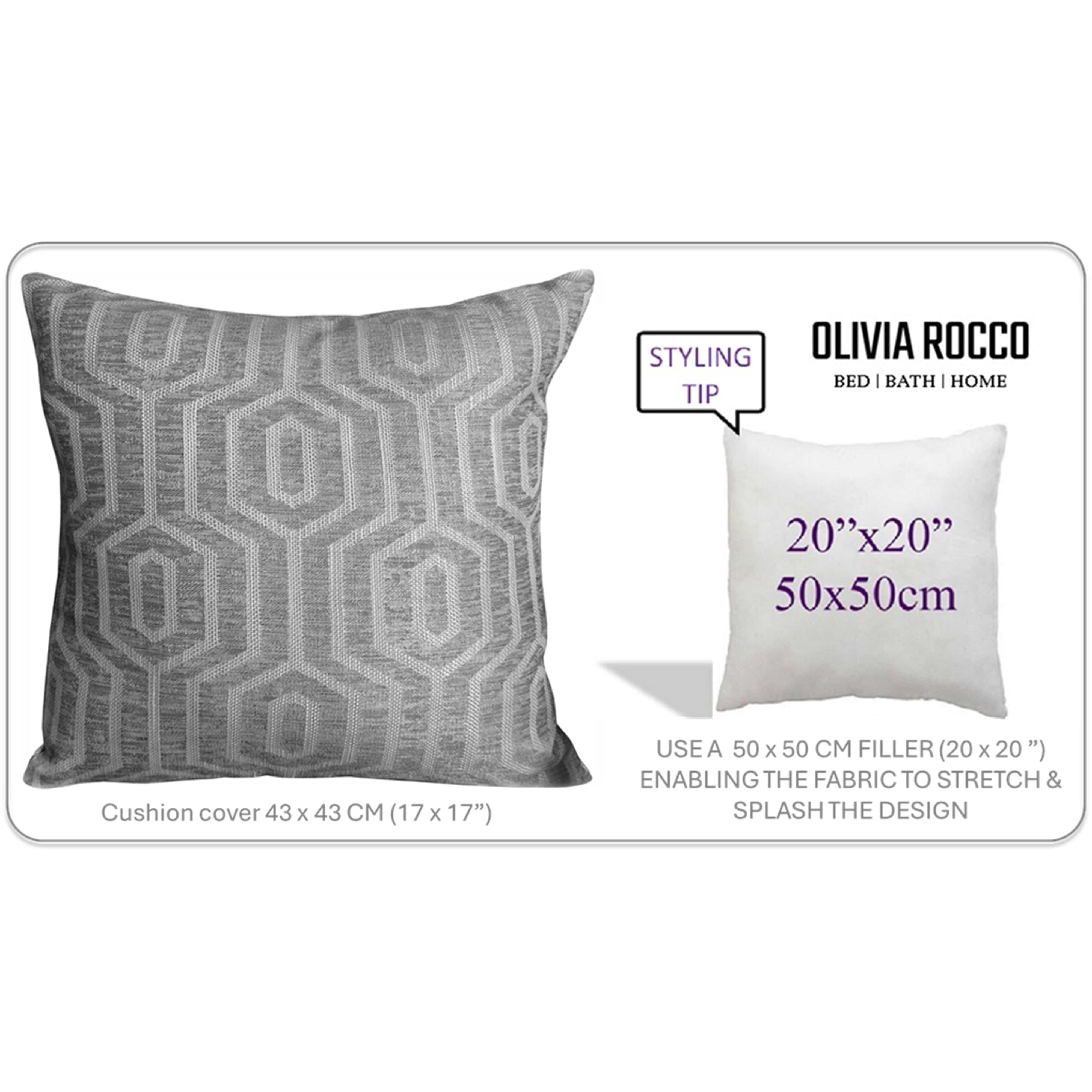 Image of OLIVIA ROCCO Paris Cushion Covers 2 Pack Modern Grey Square Decorative Cushions Super Soft Bedroom Refresh Accent