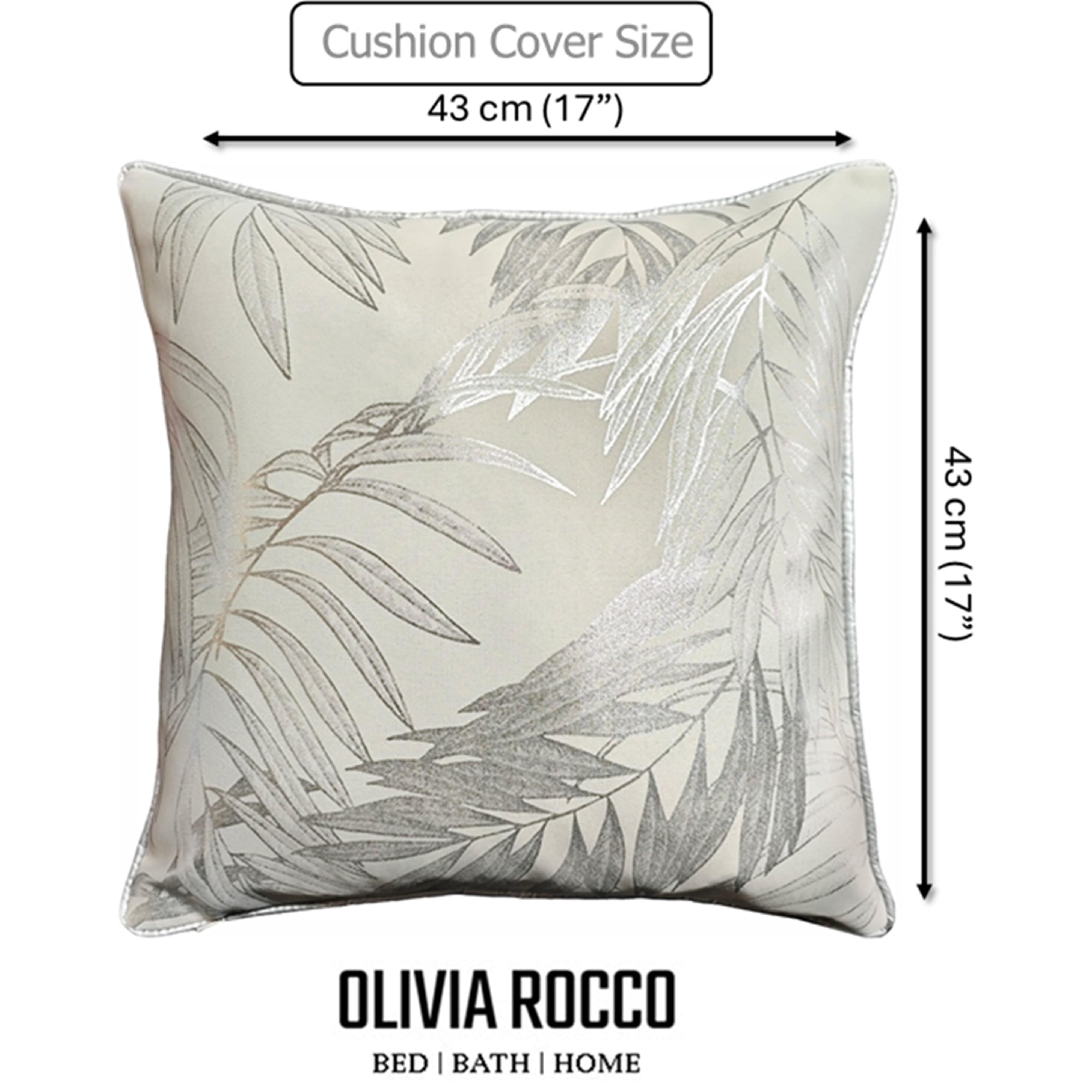 Image of OLIVIA ROCCO Leaf Sparkle Cushion Covers 2 Pack Leaf Natural Modern Decorative Throw