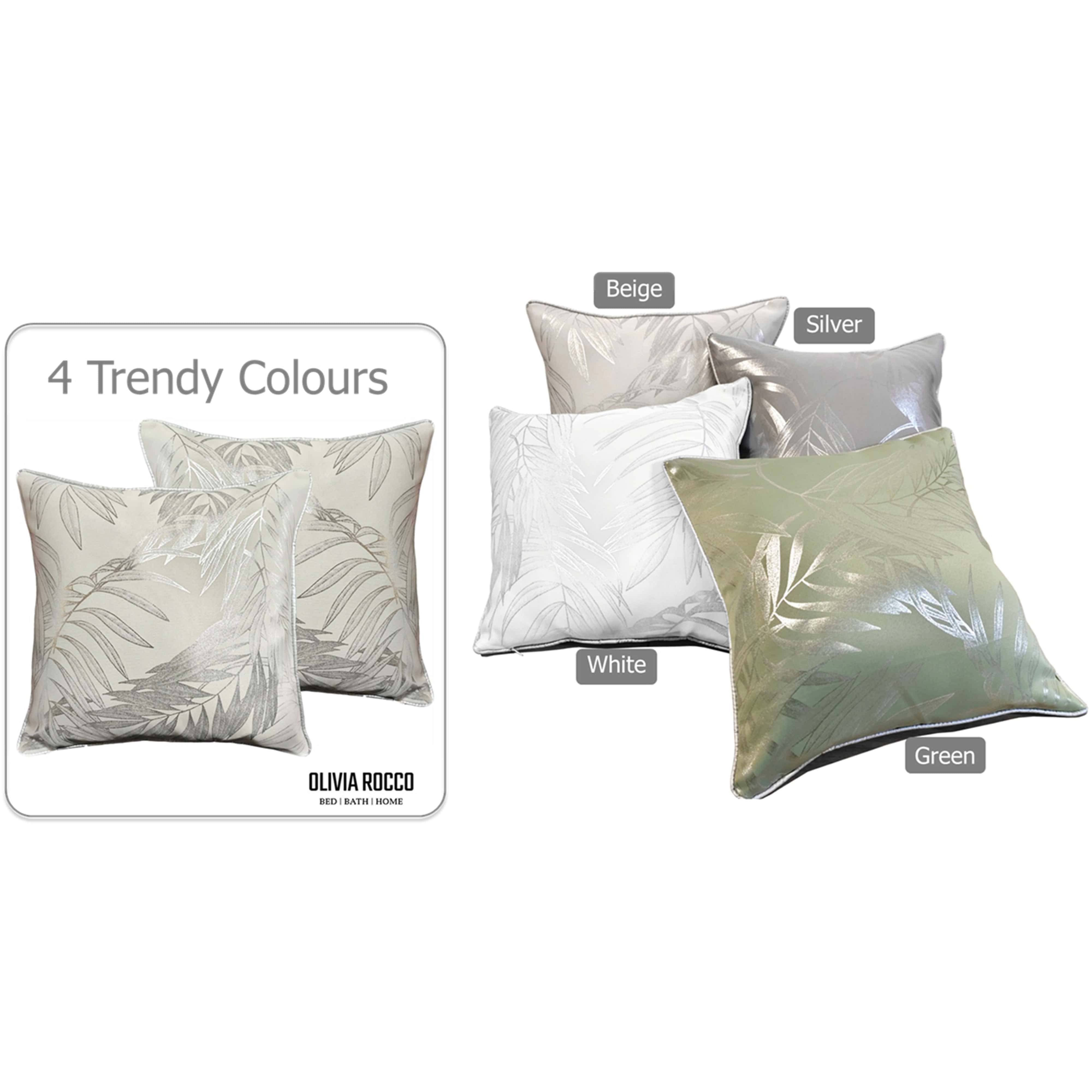 Image of OLIVIA ROCCO Leaf Sparkle Cushion Covers 2 Pack Leaf Natural Modern Decorative Throw
