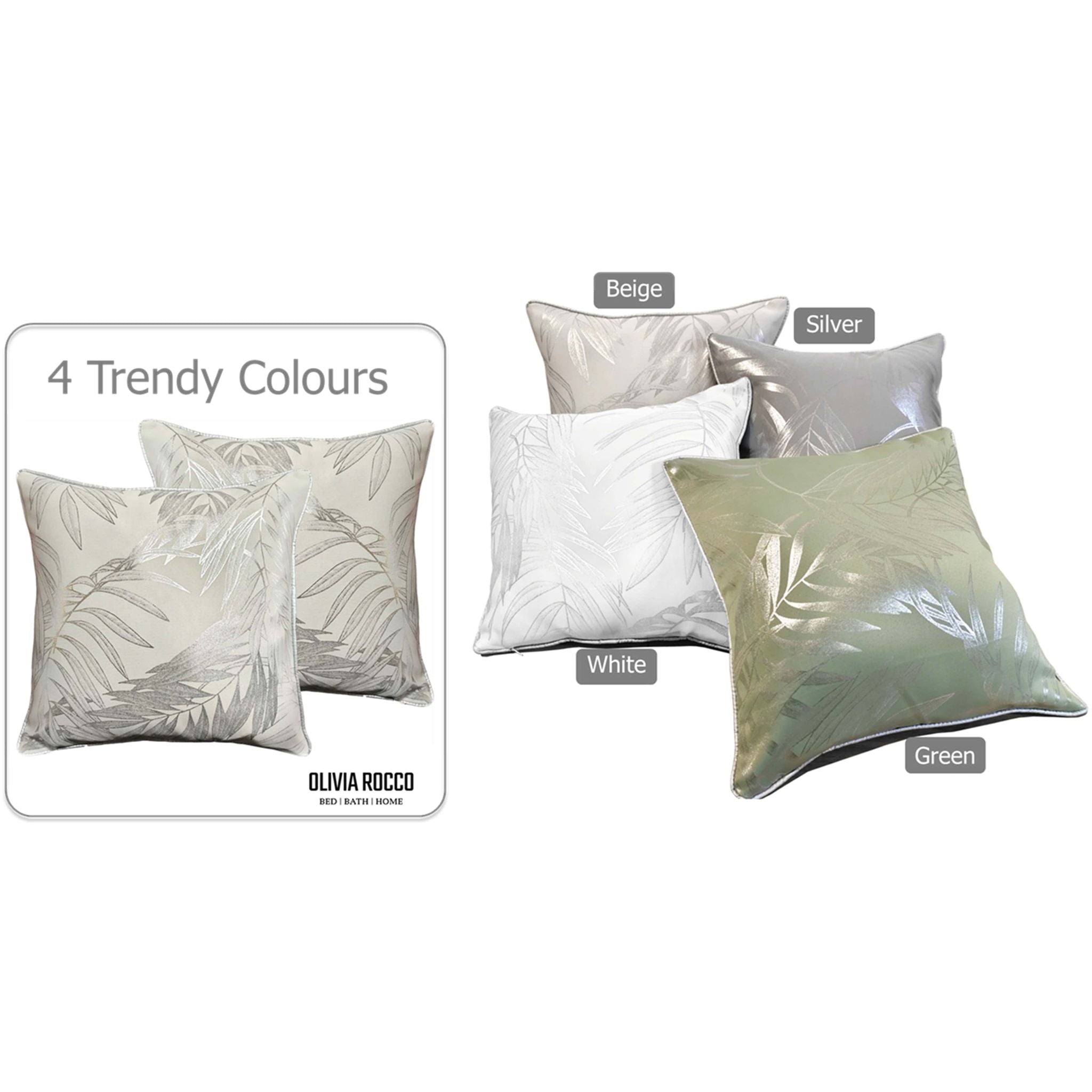 Image of Leaf Sparkle Cushion Covers 2 Pack Leaf Natural Modern Decorative Throw