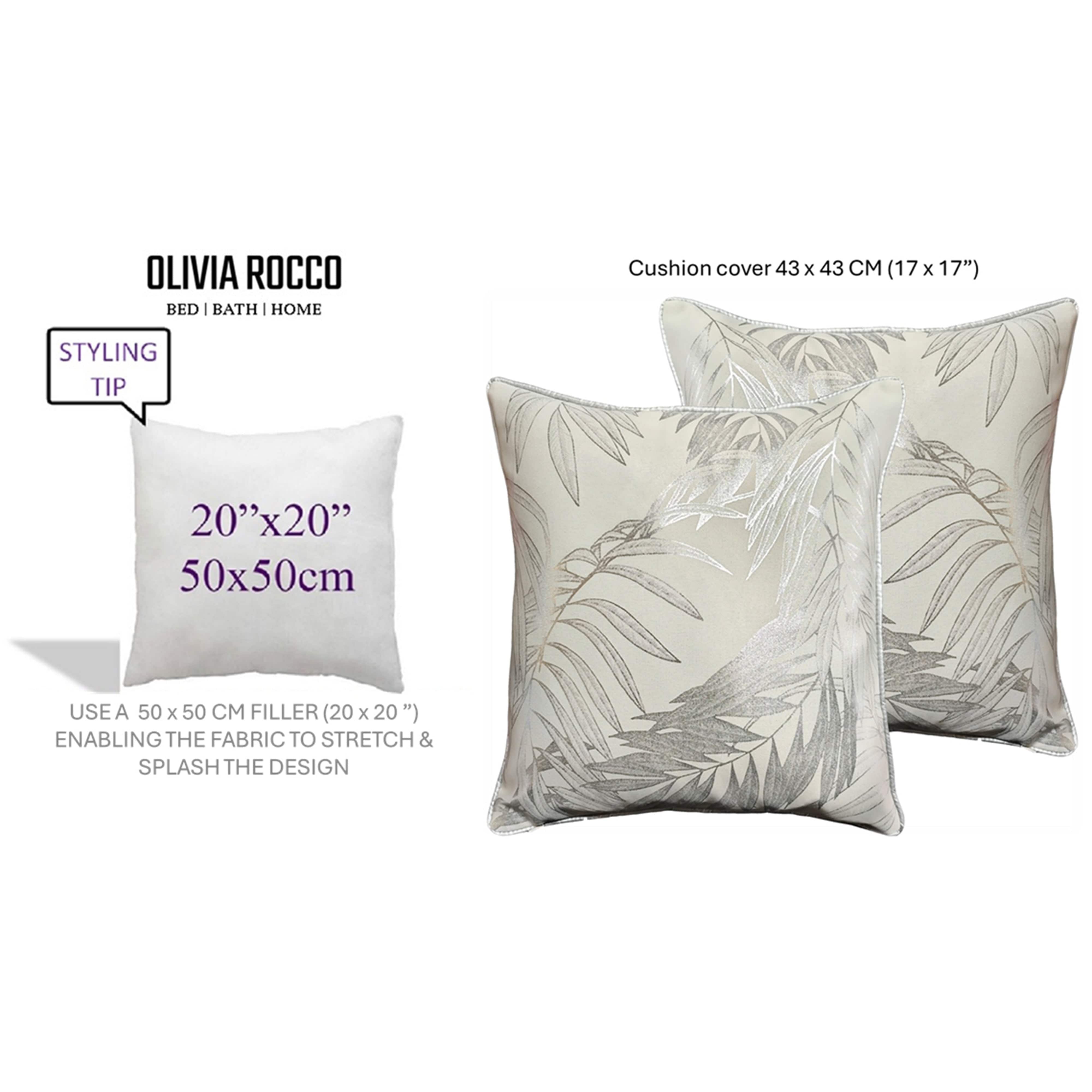 Image of OLIVIA ROCCO Leaf Sparkle Cushion Covers 2 Pack Leaf Natural Modern Decorative Throw