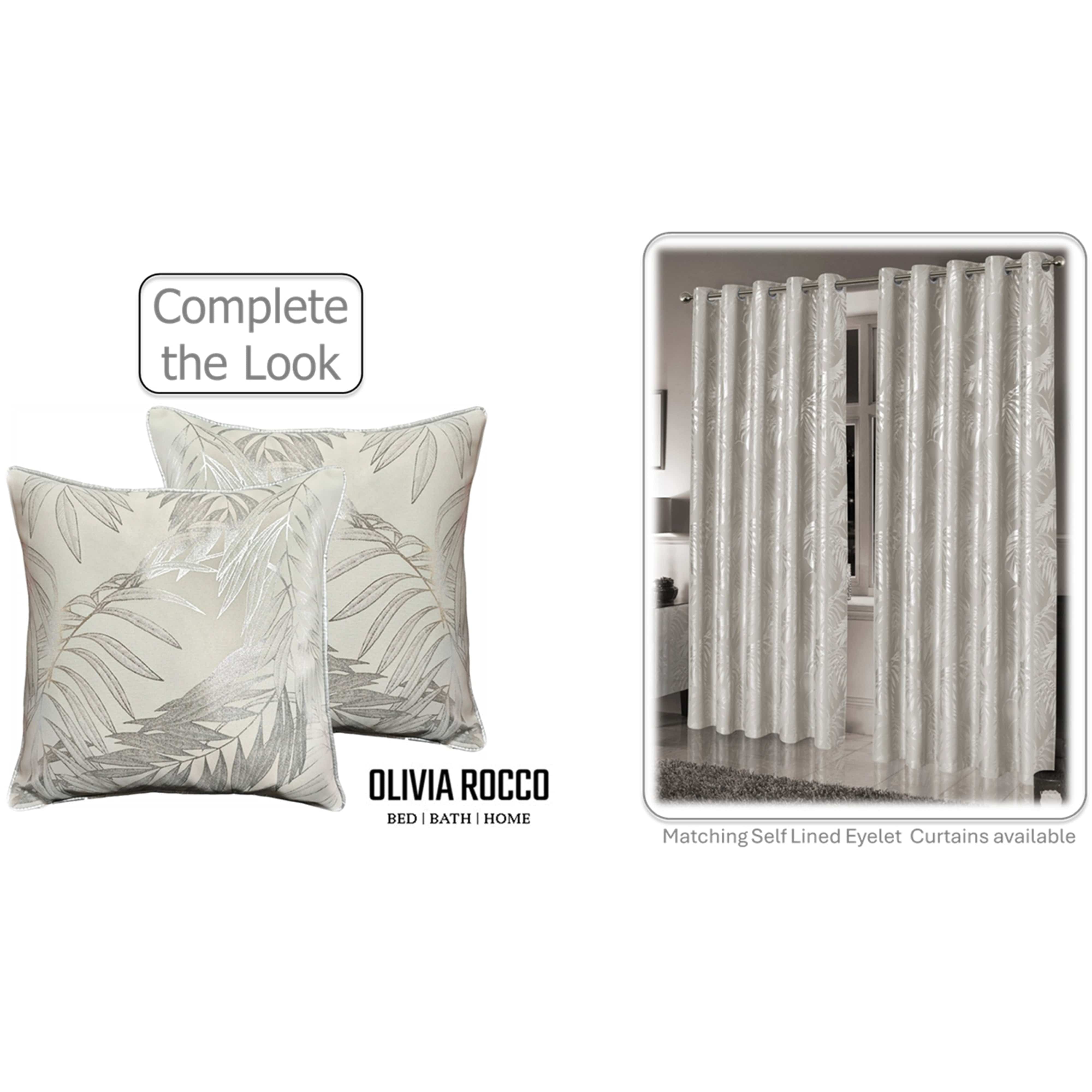 Image of OLIVIA ROCCO Leaf Sparkle Cushion Covers 2 Pack Leaf Natural Modern Decorative Throw