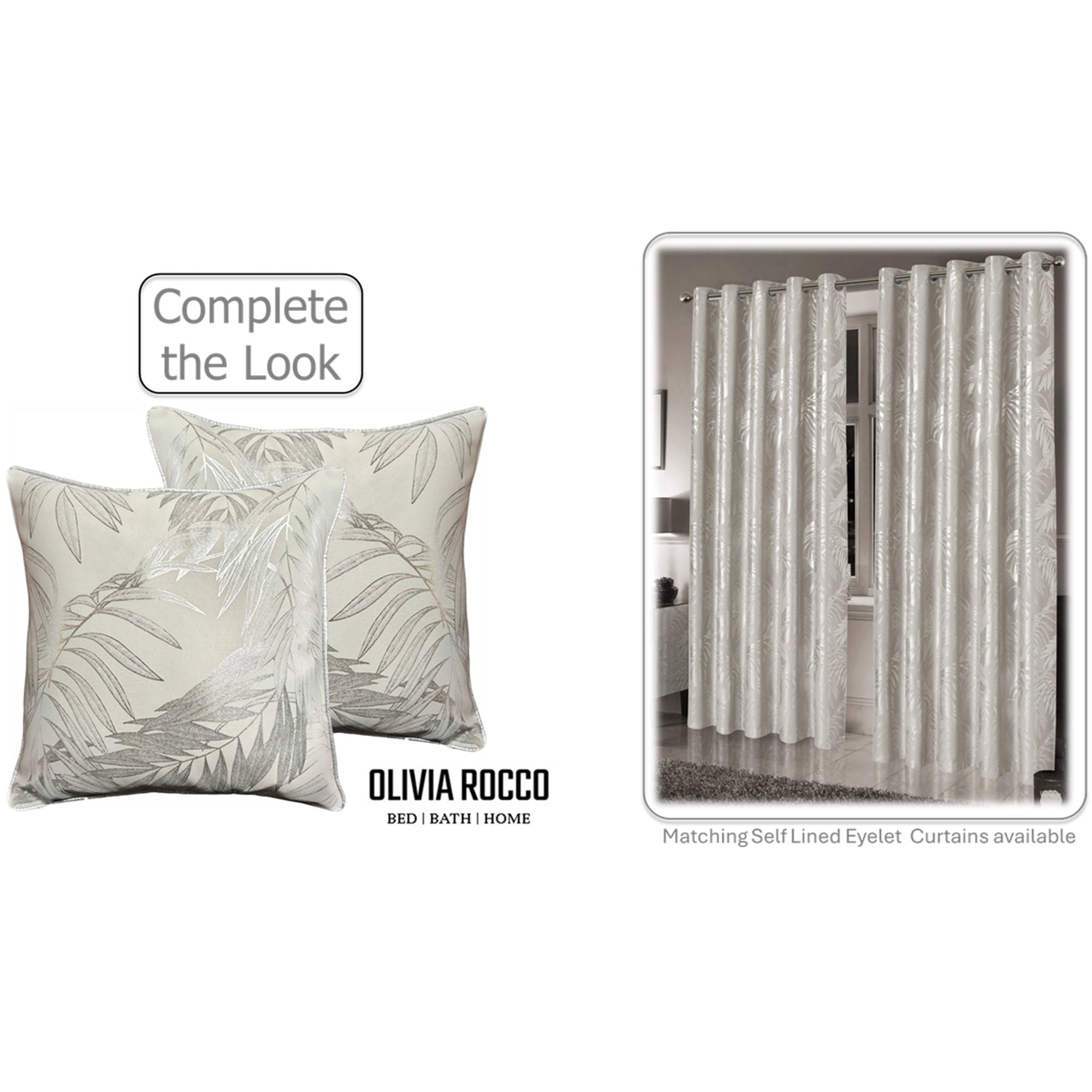 Image of Leaf Sparkle Cushion Covers 2 Pack Leaf Natural Modern Decorative Throw