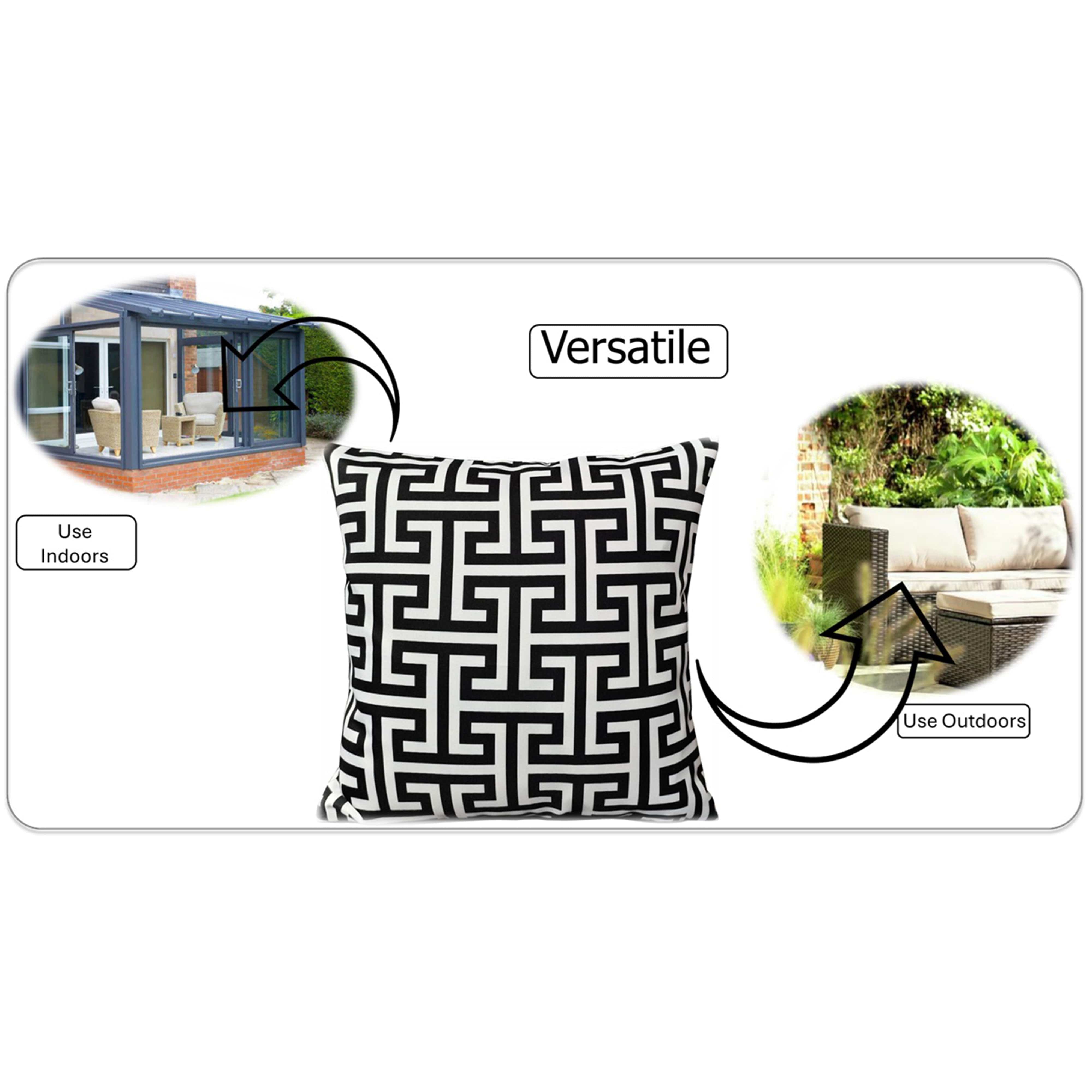 Image of OLIVIA ROCCO Milano Black Waterproof Cushion Covers 43x43 cm Reversible Breathable