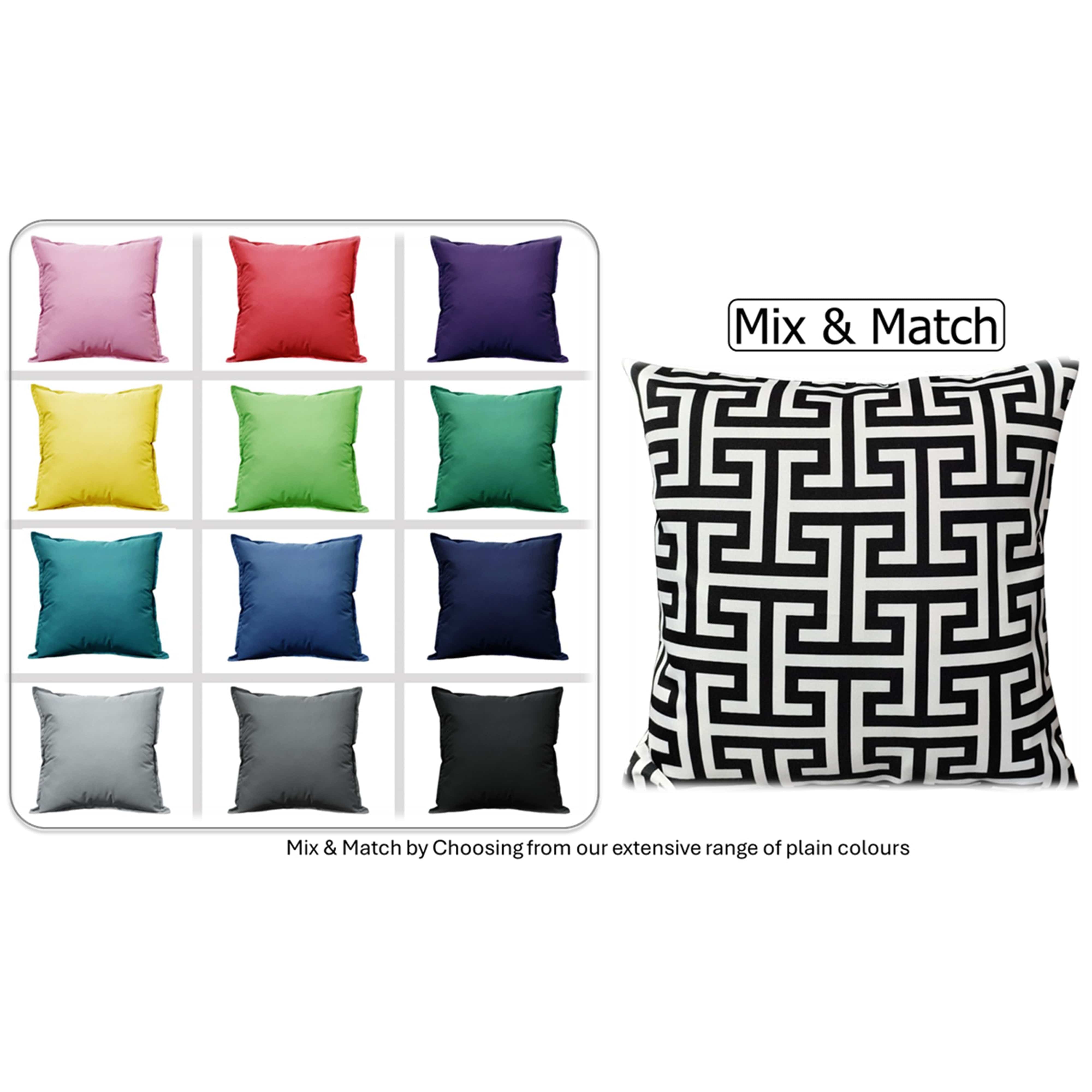 Image of OLIVIA ROCCO Milano Black Waterproof Cushion Covers 43x43 cm Reversible Breathable