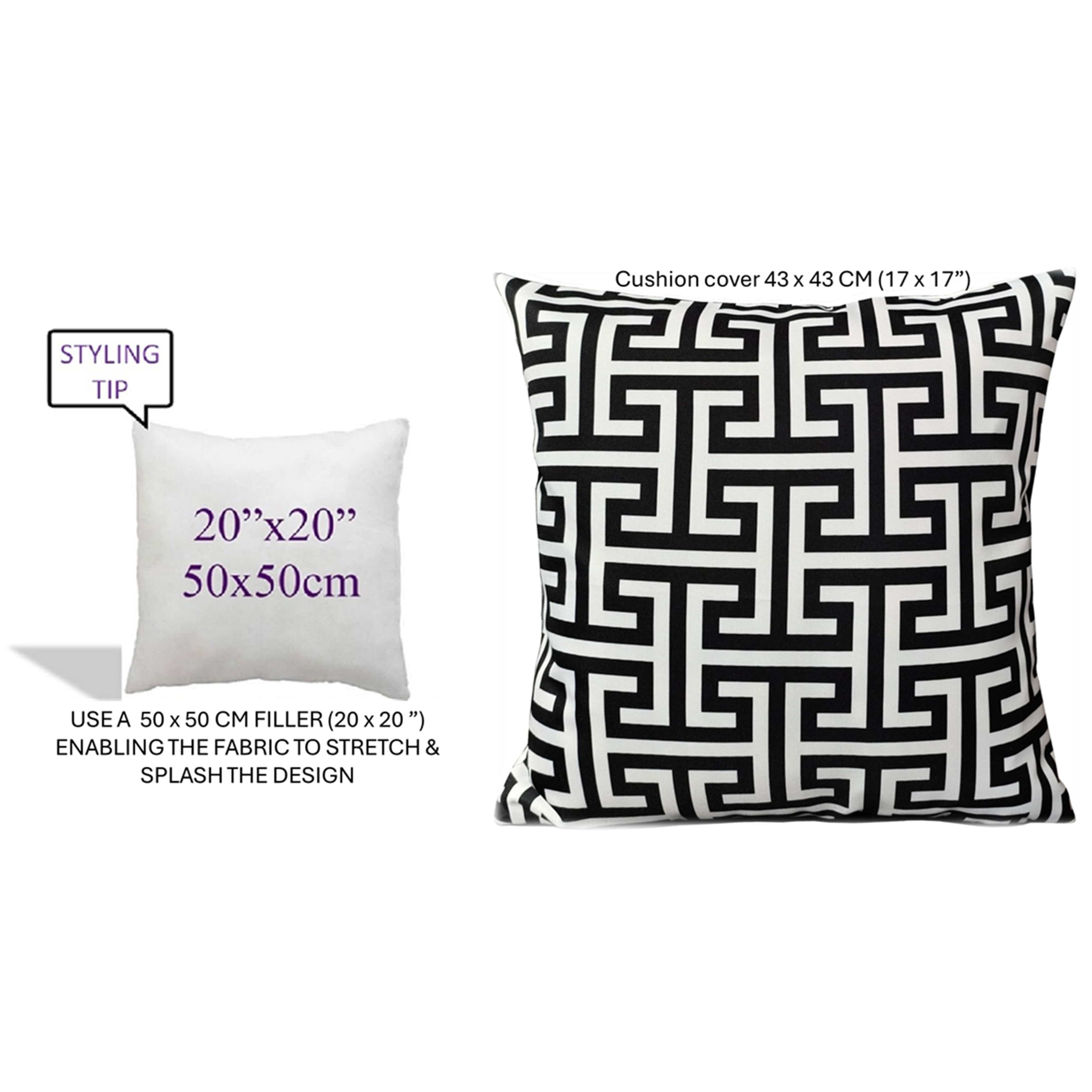 Image of OLIVIA ROCCO Milano Black Waterproof Cushion Covers 43x43 cm Reversible Breathable