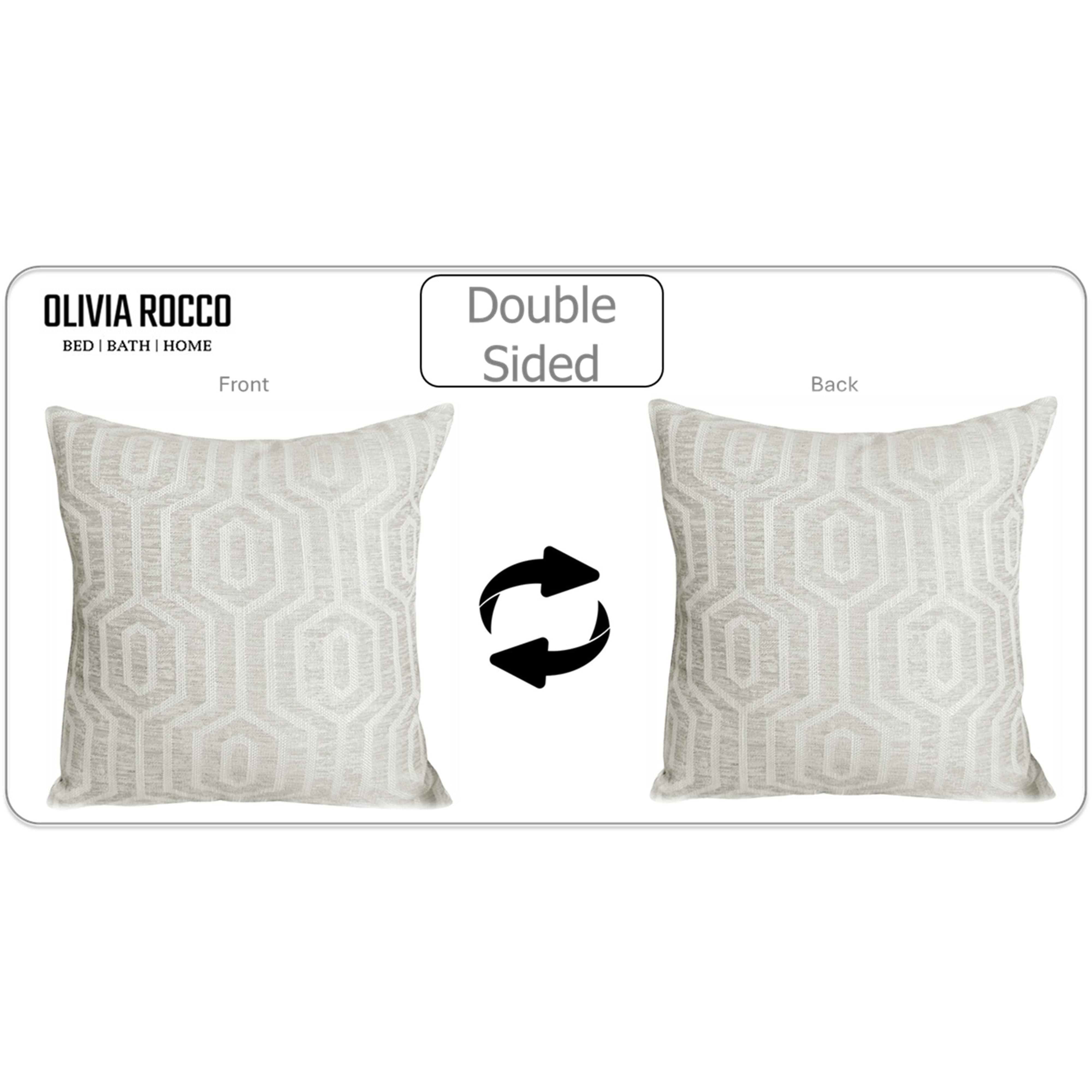 Image of OLIVIA ROCCO Paris Cushion Covers 2 Pack Modern Natural Decorative Square Scatter