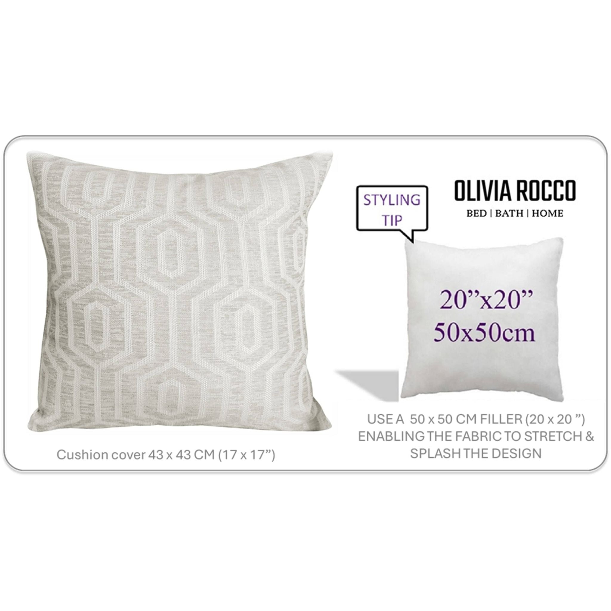 Image of Paris Cushion Covers 2 Pack Modern Natural Decorative Square Scatter